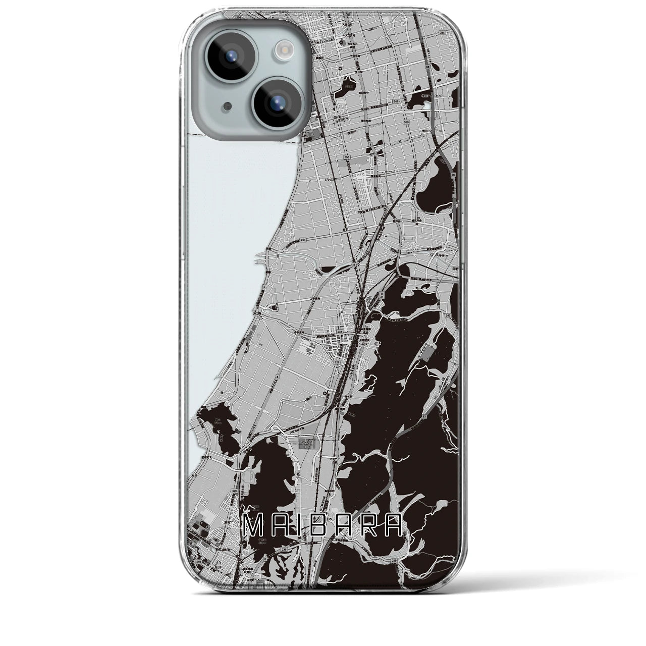 【米原(滋賀県)】地図柄iPhoneケース(クリアタイプ)
