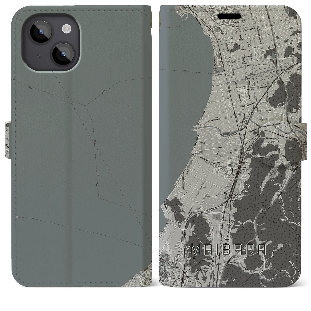 【米原(滋賀県)】地図柄iPhoneケース(手帳タイプ)