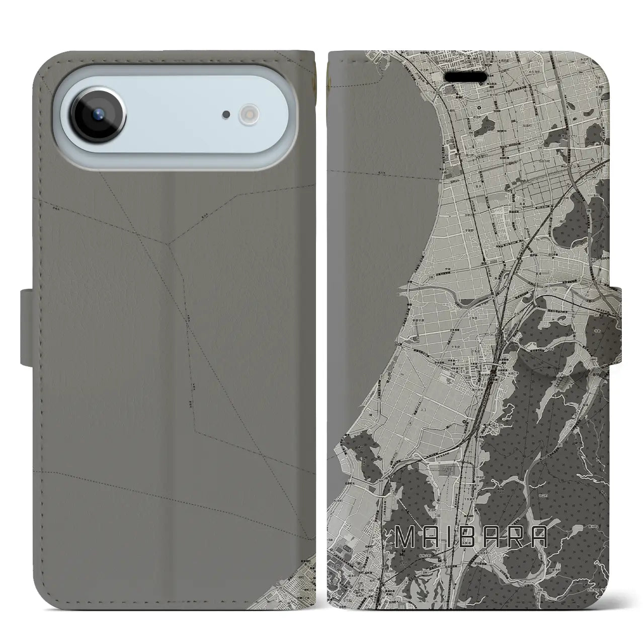 【米原(滋賀県)】地図柄iPhoneケース(手帳タイプ)