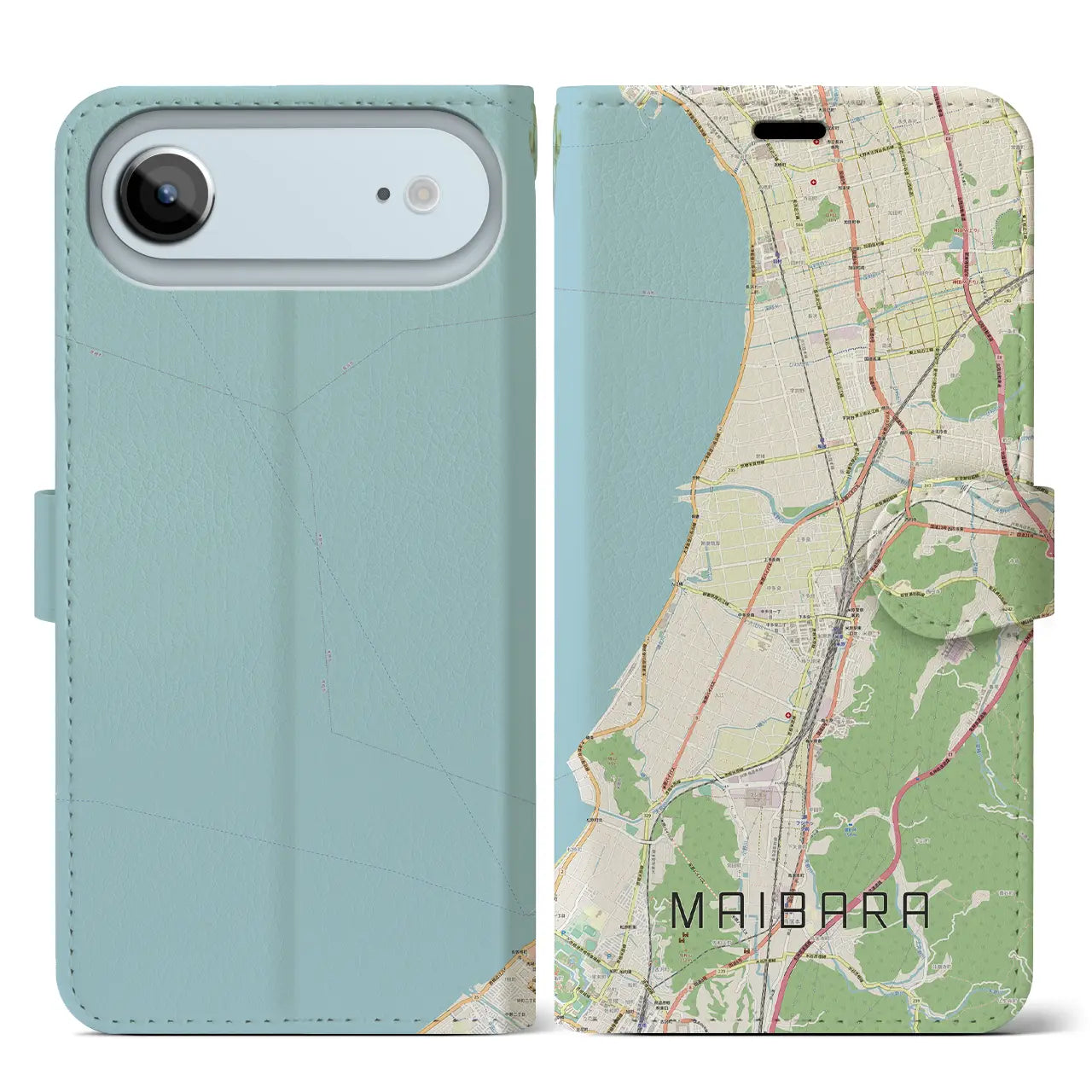 【米原(滋賀県)】地図柄iPhoneケース(手帳タイプ)