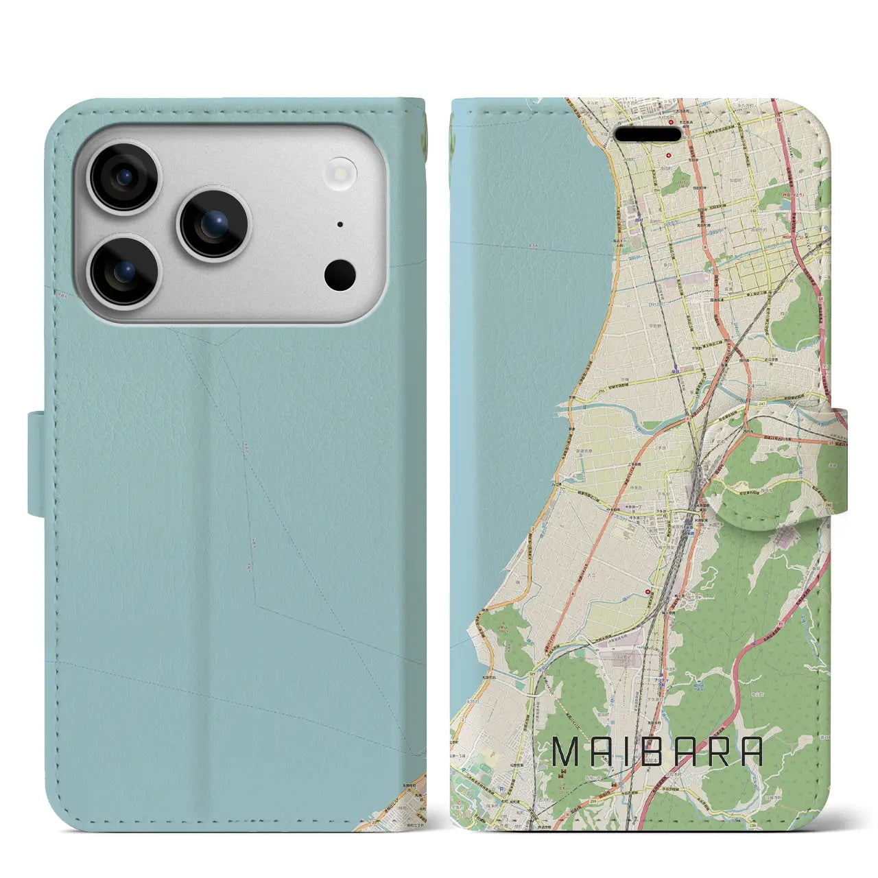 【米原(滋賀県)】地図柄iPhoneケース(手帳タイプ)