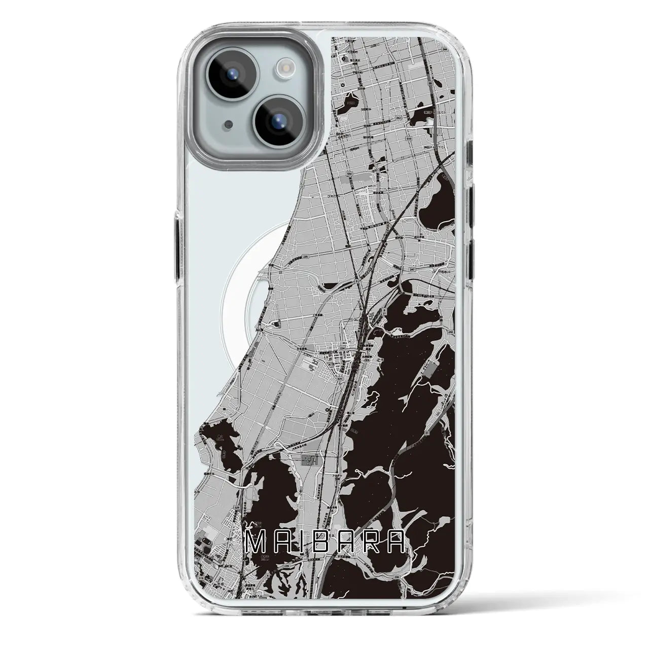 【米原(滋賀県)】地図柄iPhoneケース(MagSafeタイプ)