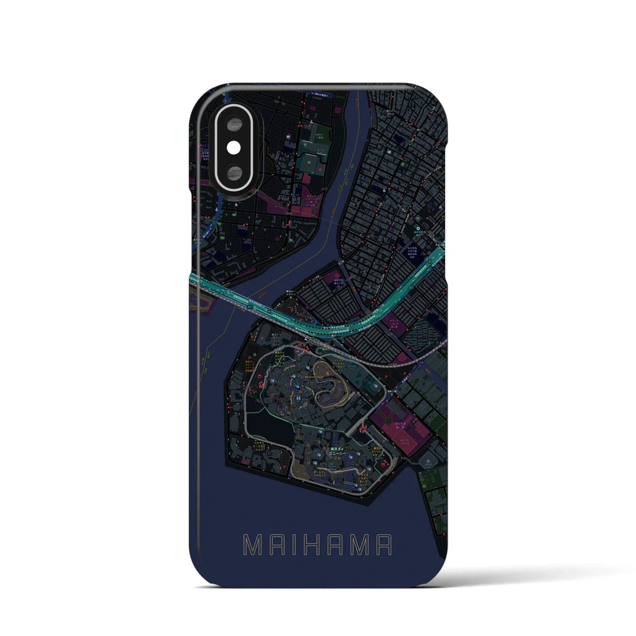【舞浜(千葉県)】地図柄iPhoneケース(バックカバータイプ)