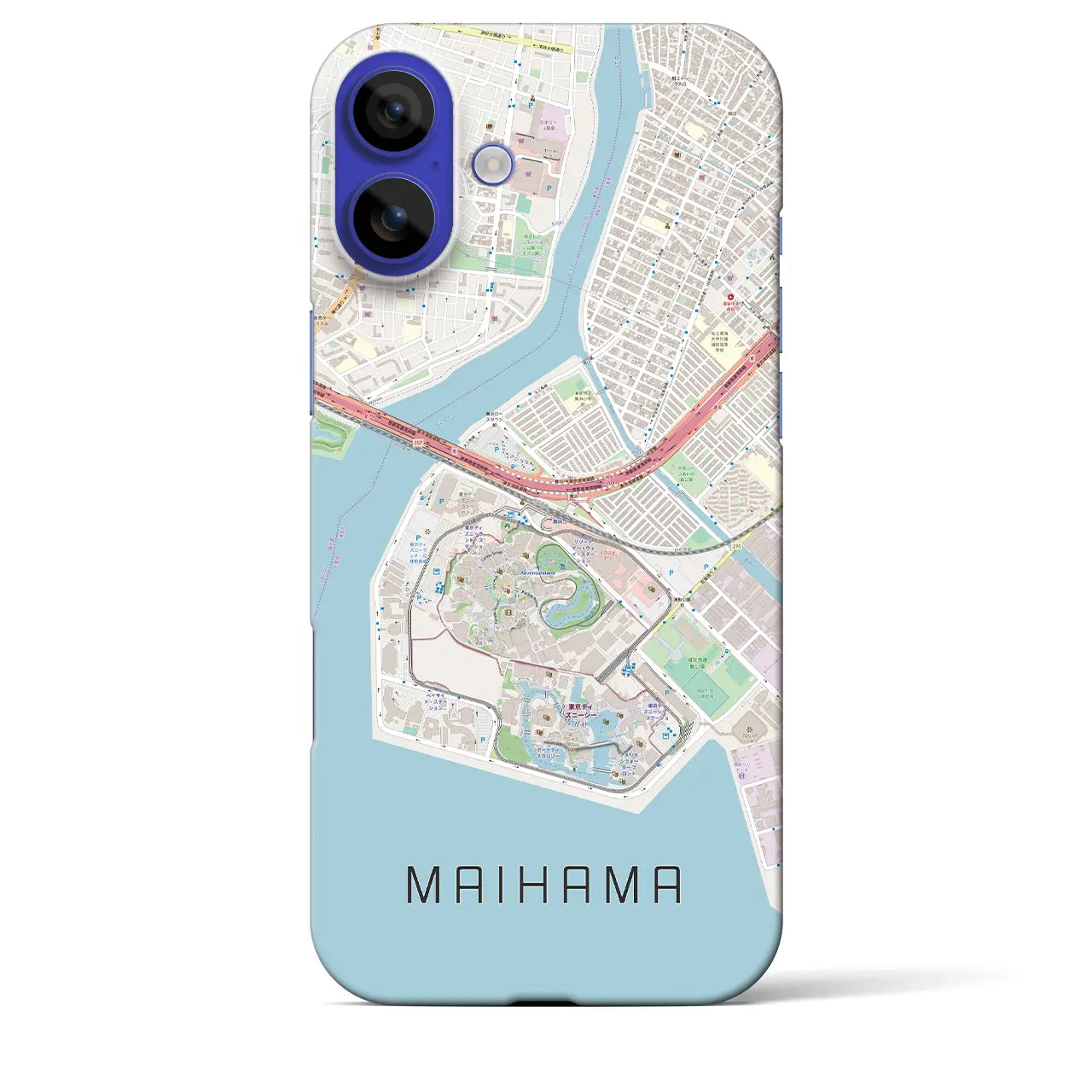 【舞浜(千葉県)】地図柄iPhoneケース(バックカバータイプ)