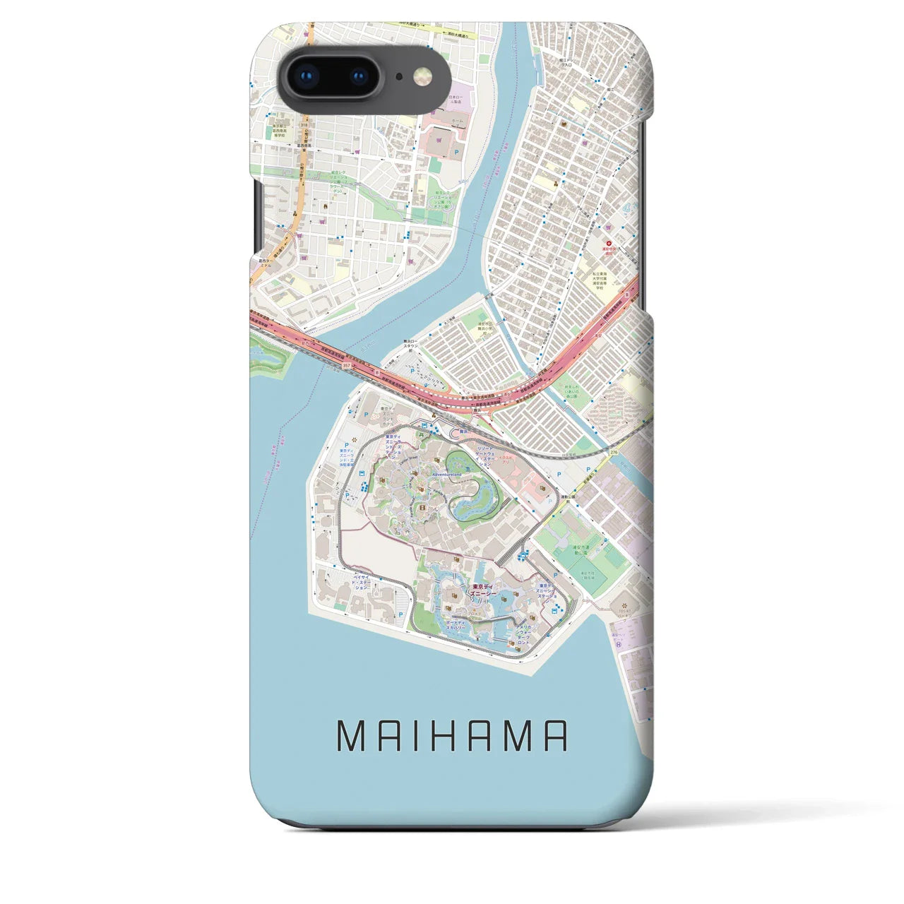 【舞浜(千葉県)】地図柄iPhoneケース(バックカバータイプ)