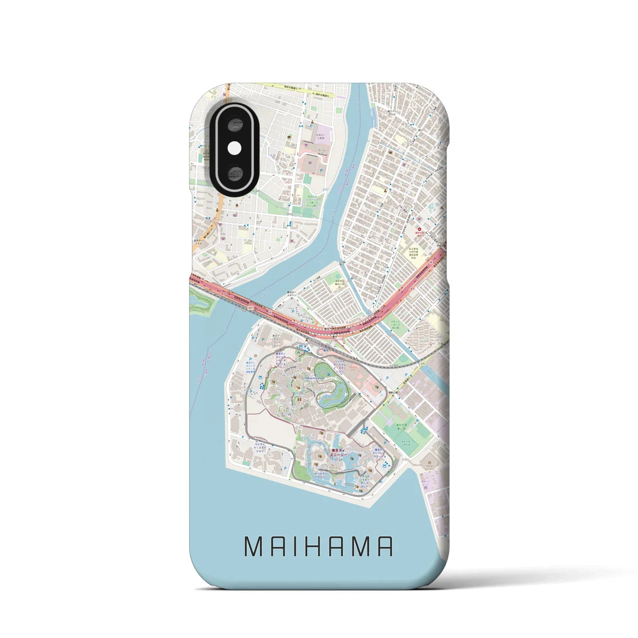【舞浜(千葉県)】地図柄iPhoneケース(バックカバータイプ)
