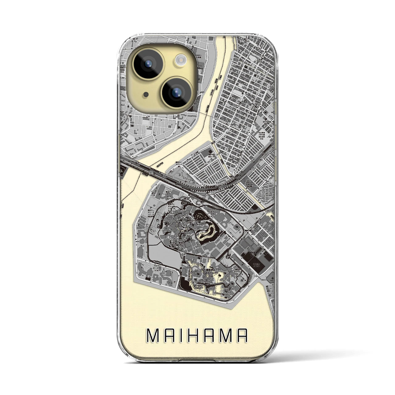 【舞浜(千葉県)】地図柄iPhoneケース(クリアタイプ)