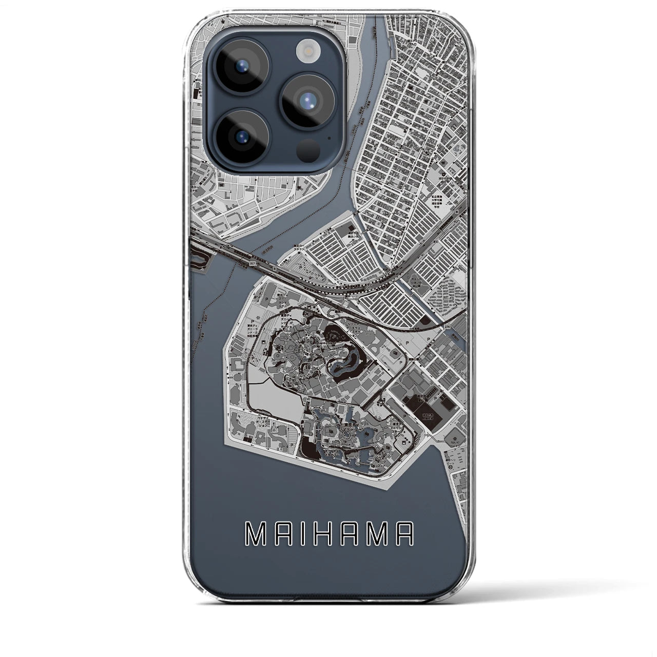 【舞浜(千葉県)】地図柄iPhoneケース(クリアタイプ)