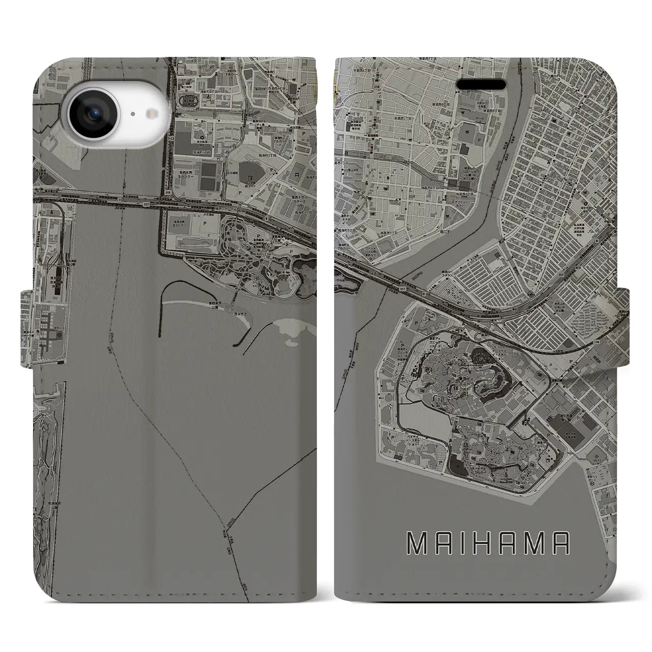 【舞浜(千葉県)】地図柄iPhoneケース(手帳タイプ)