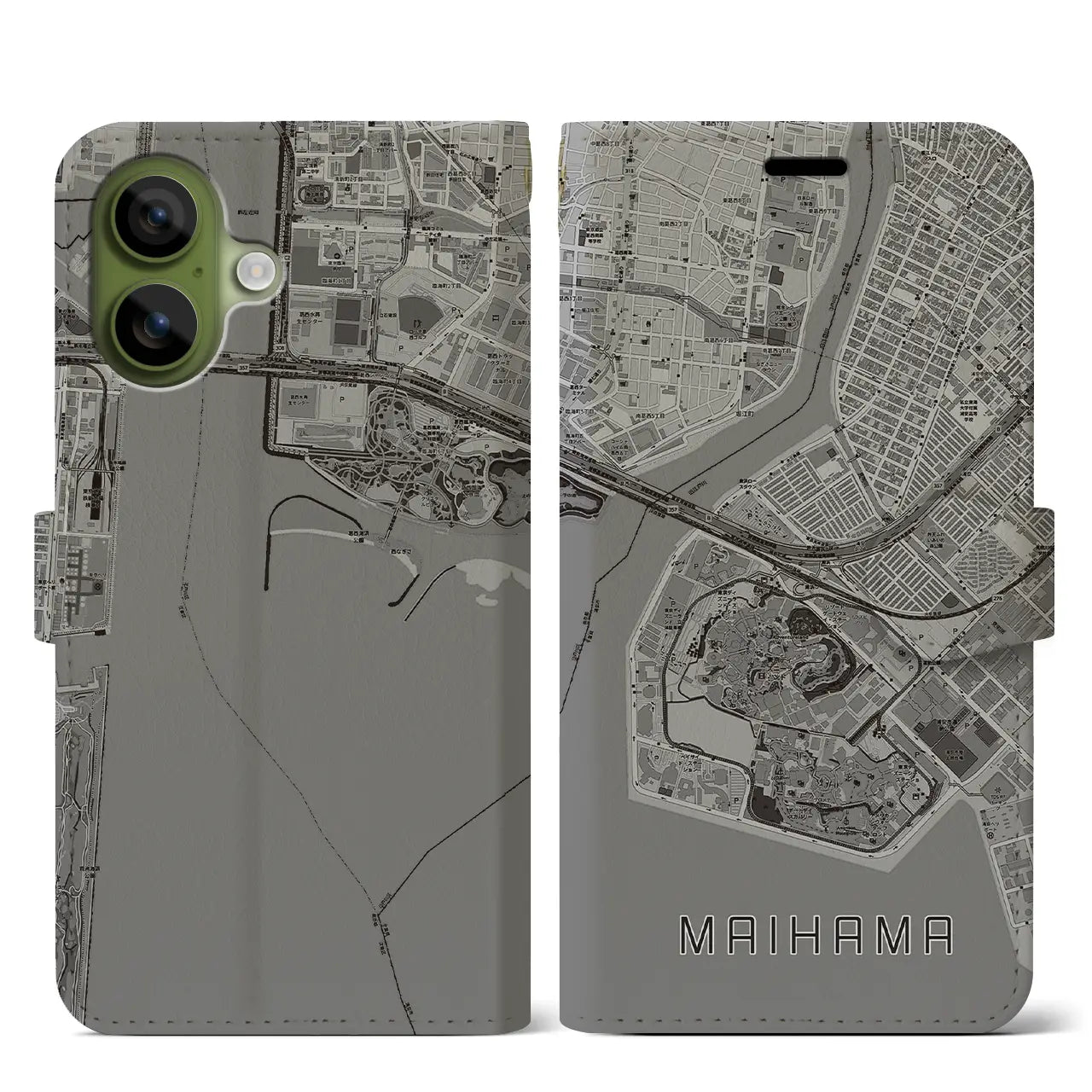 【舞浜(千葉県)】地図柄iPhoneケース(手帳タイプ)