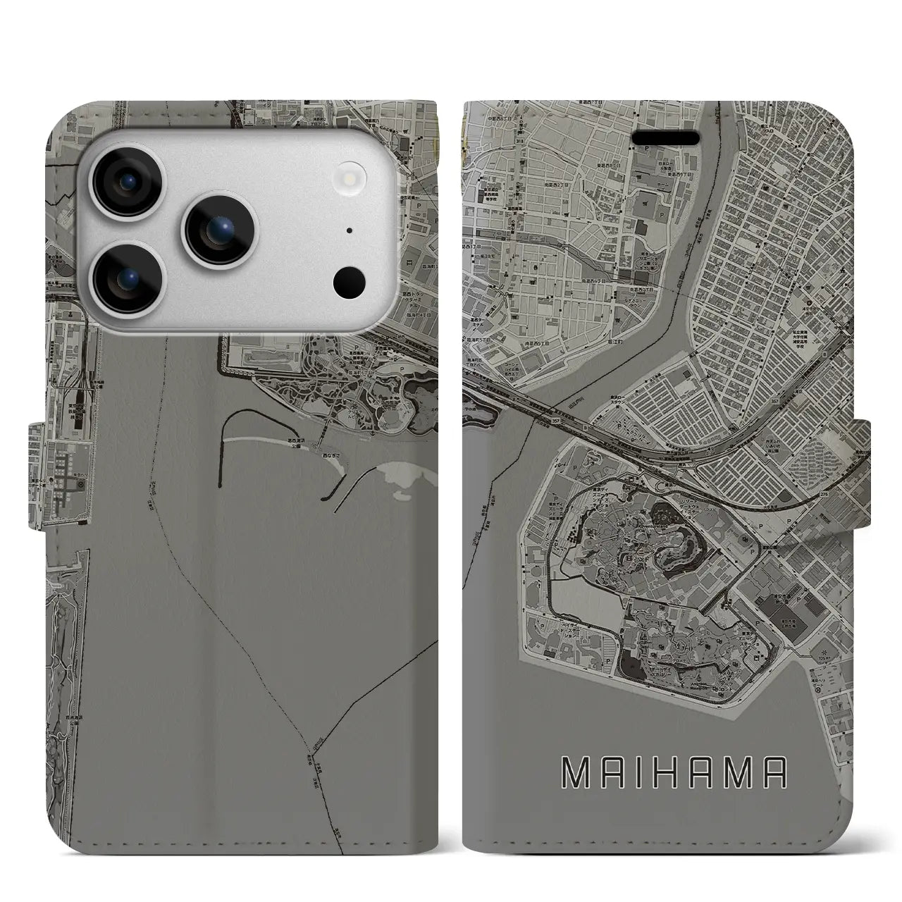 【舞浜(千葉県)】地図柄iPhoneケース(手帳タイプ)