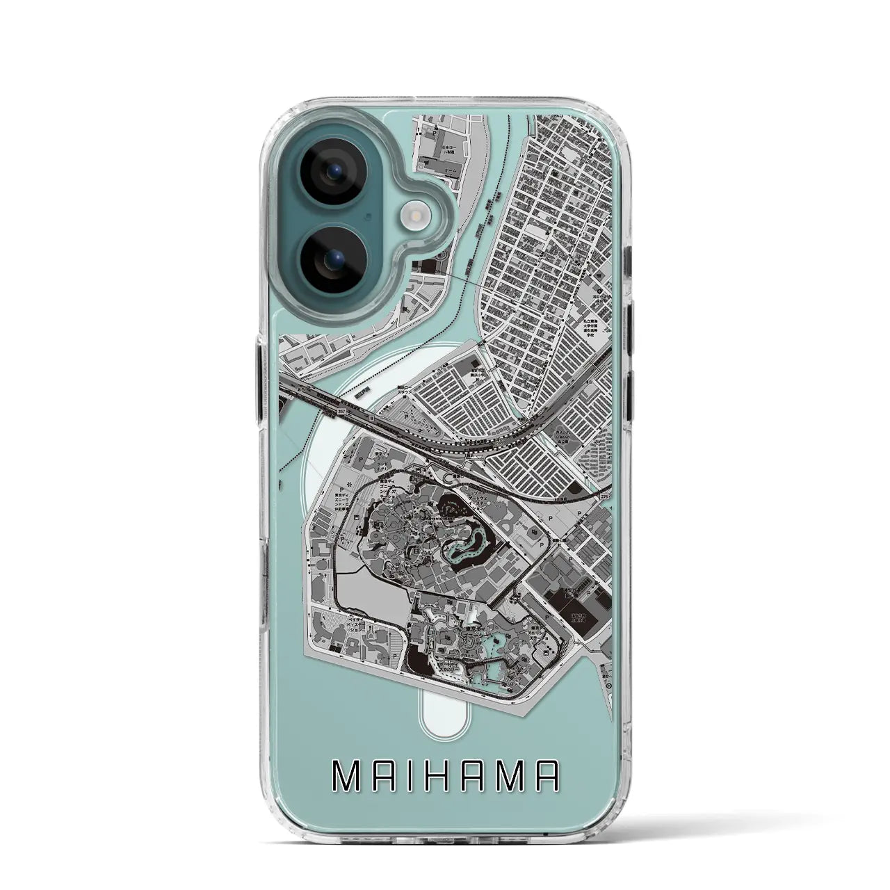 【舞浜(千葉県)】地図柄iPhoneケース(MagSafeタイプ)モノトーン・iPhone 16 Pro 用
