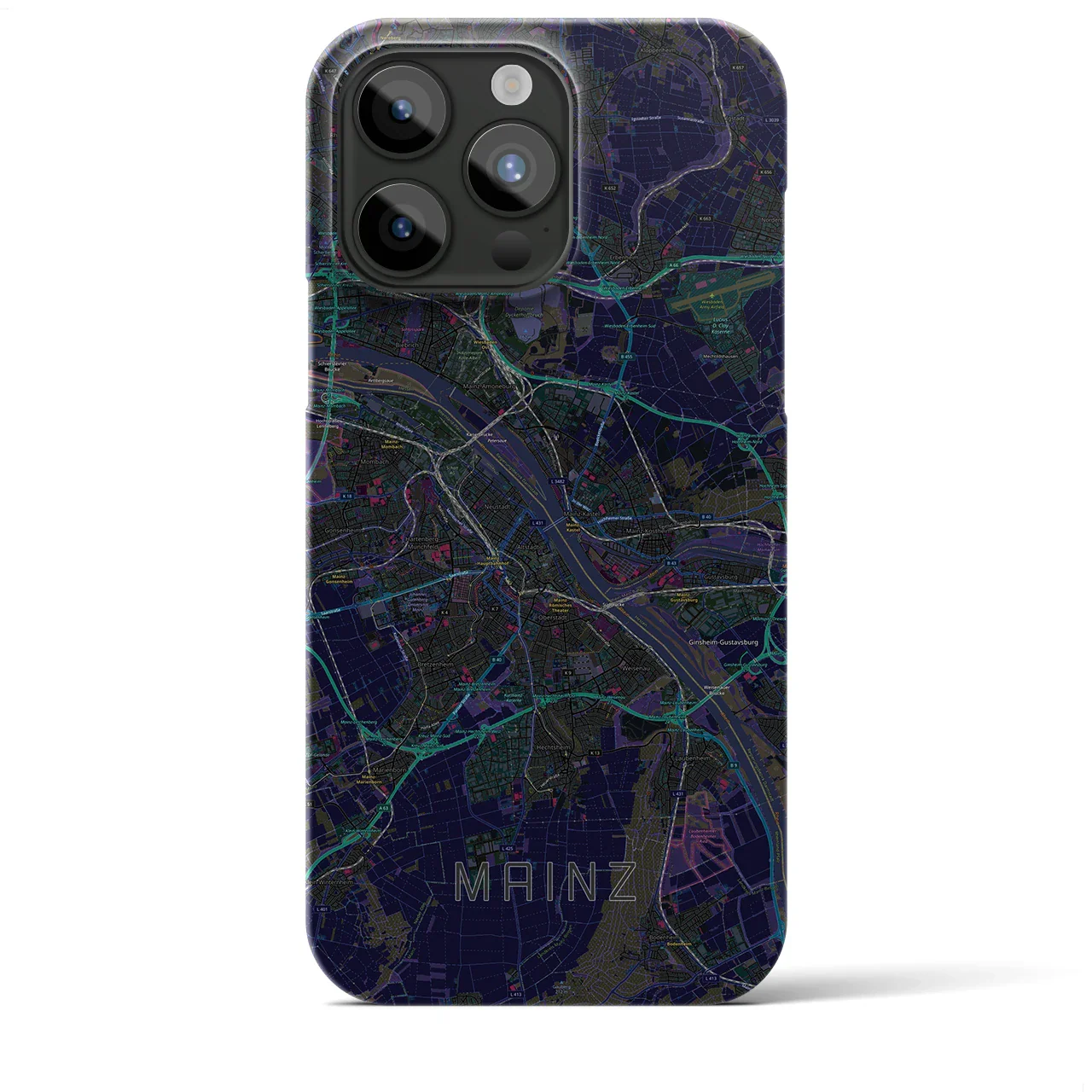 【マインツ(ドイツ)】地図柄iPhoneケース(バックカバータイプ)