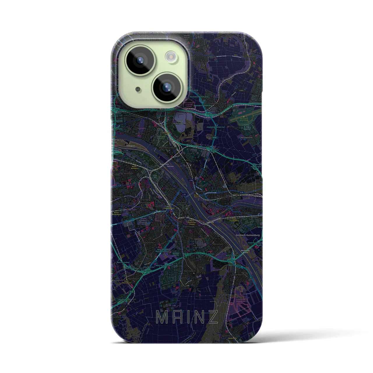 【マインツ(ドイツ)】地図柄iPhoneケース(バックカバータイプ)