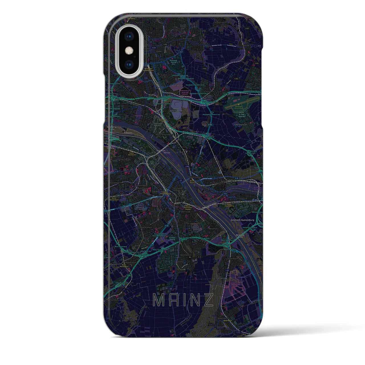 【マインツ(ドイツ)】地図柄iPhoneケース(バックカバータイプ)