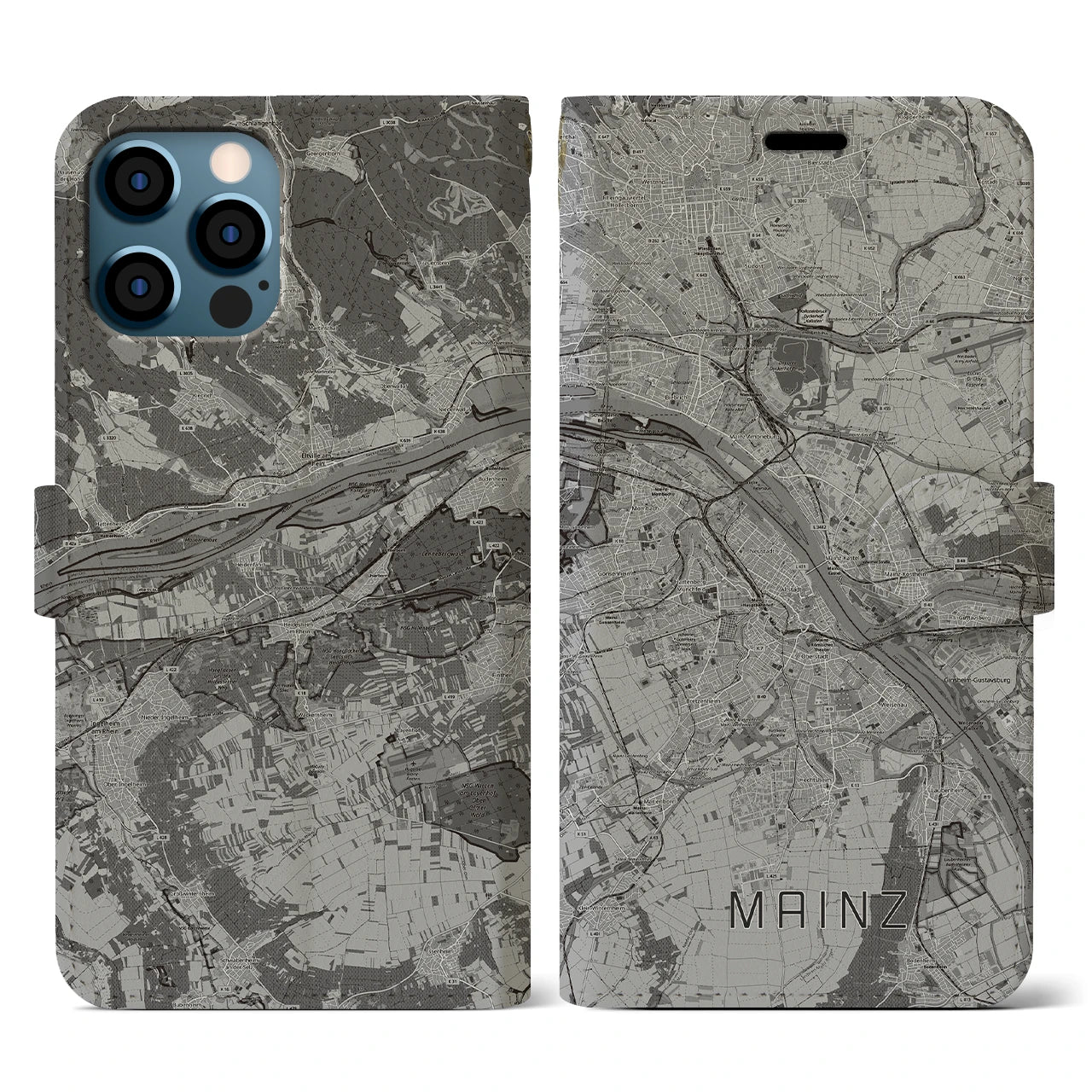 【マインツ(ドイツ)】地図柄iPhoneケース(手帳タイプ)