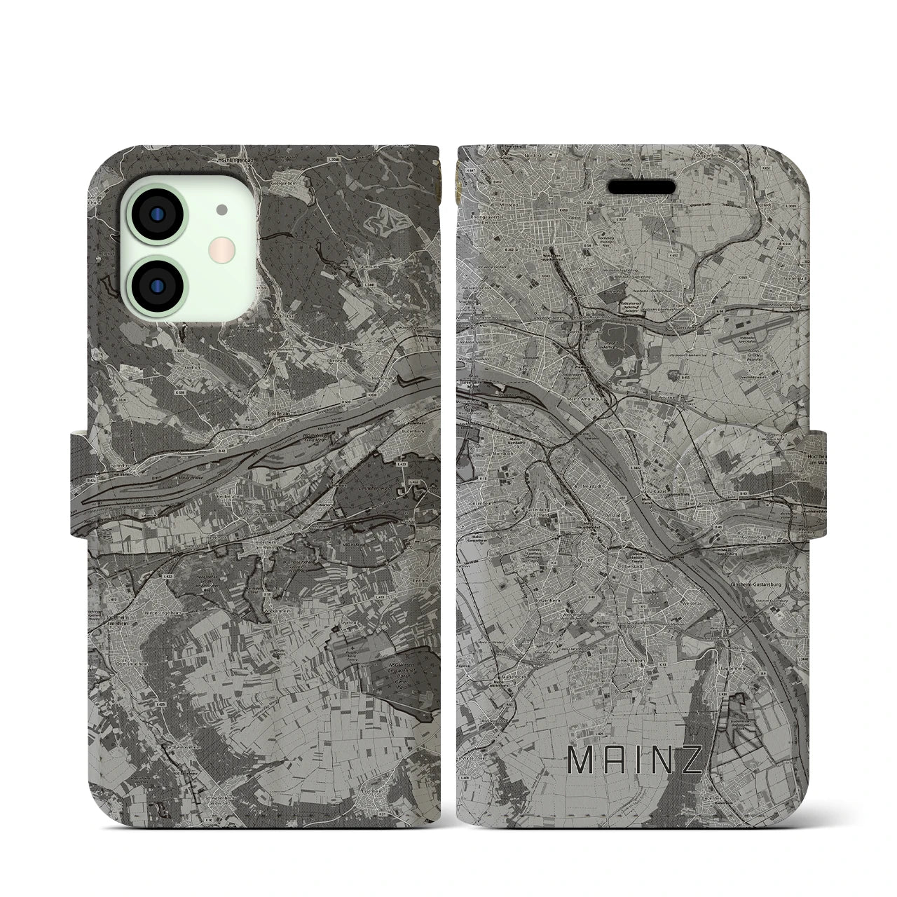 【マインツ(ドイツ)】地図柄iPhoneケース(手帳タイプ)