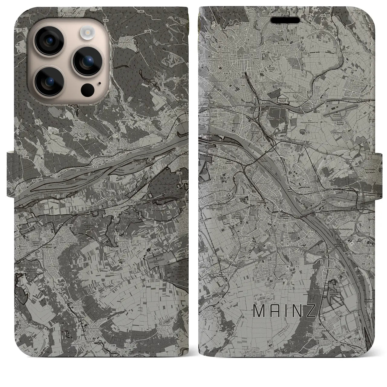 【マインツ(ドイツ)】地図柄iPhoneケース(手帳タイプ)