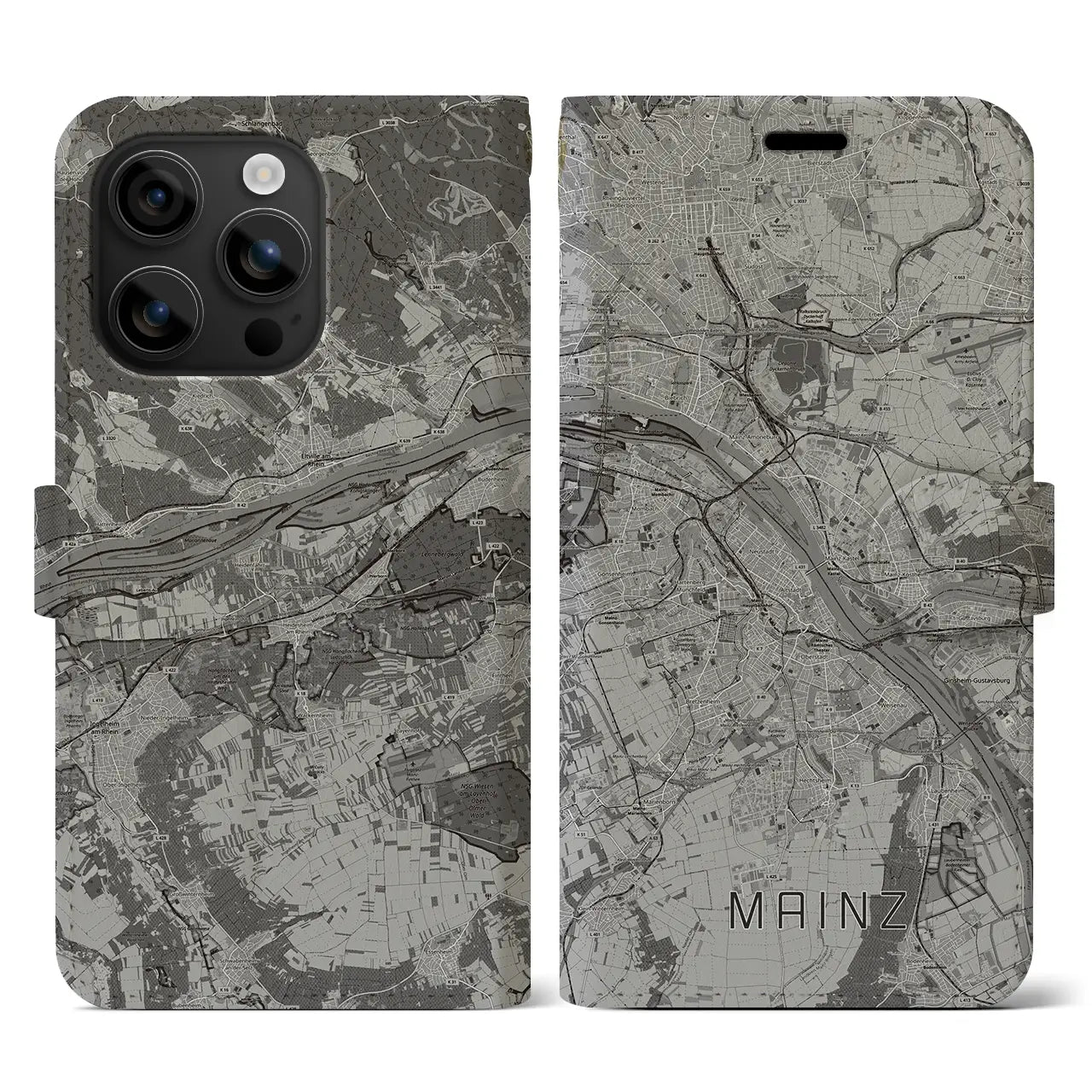 【マインツ(ドイツ)】地図柄iPhoneケース(手帳タイプ)