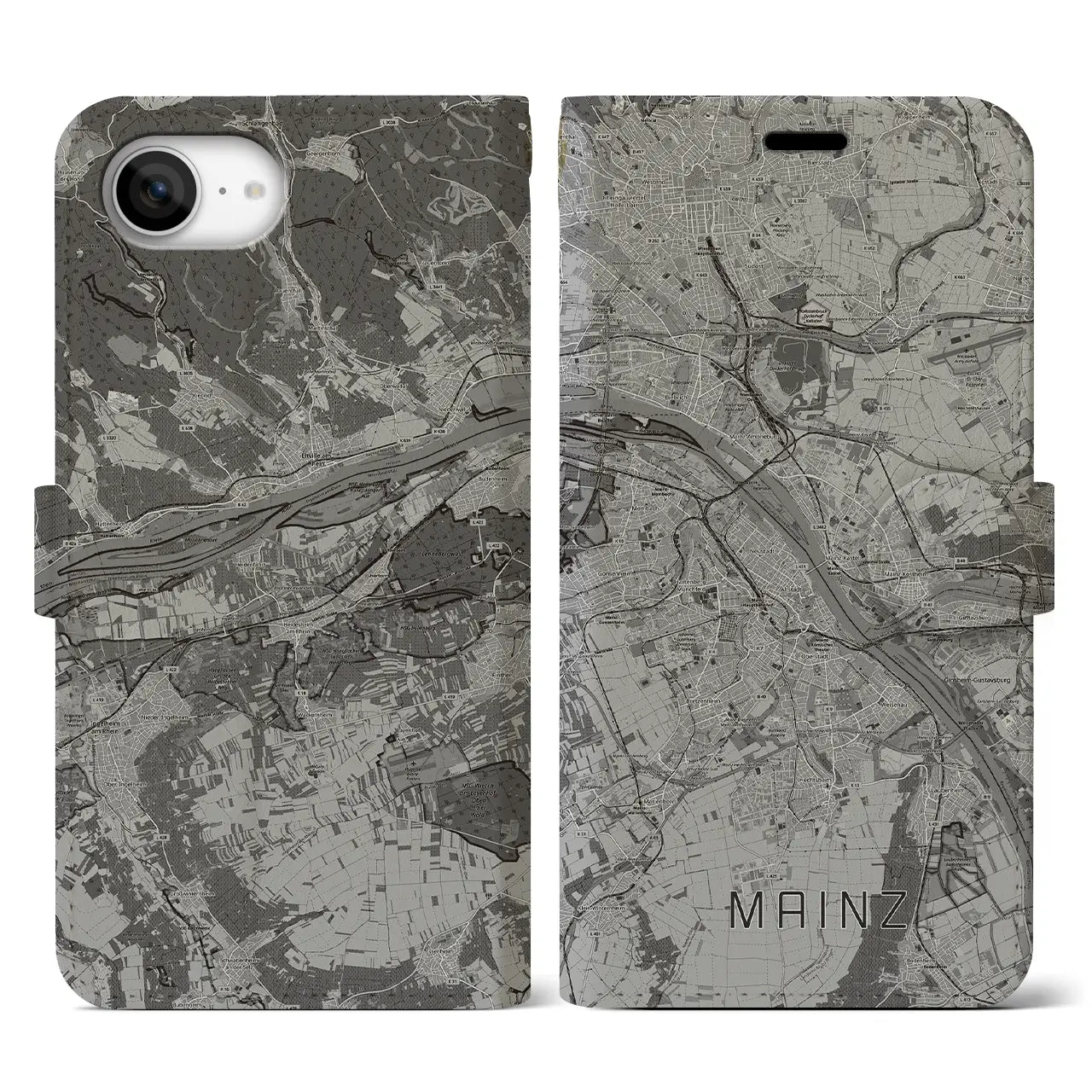 【マインツ(ドイツ)】地図柄iPhoneケース(手帳タイプ)