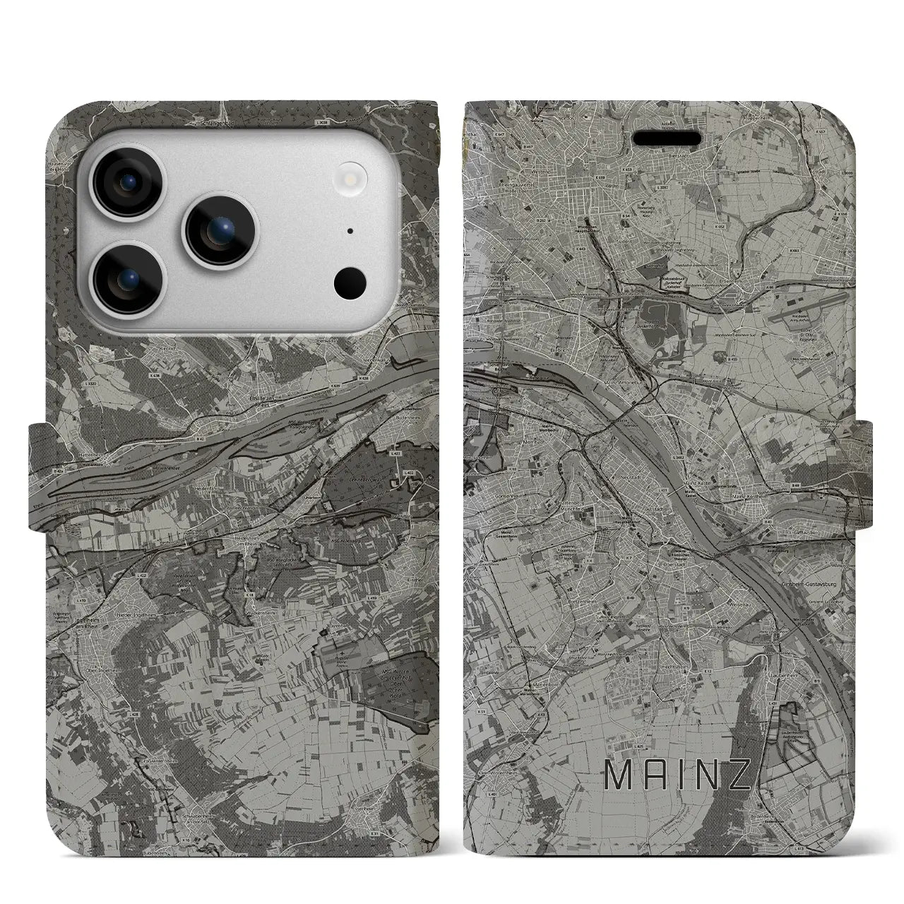【マインツ(ドイツ)】地図柄iPhoneケース(手帳タイプ)