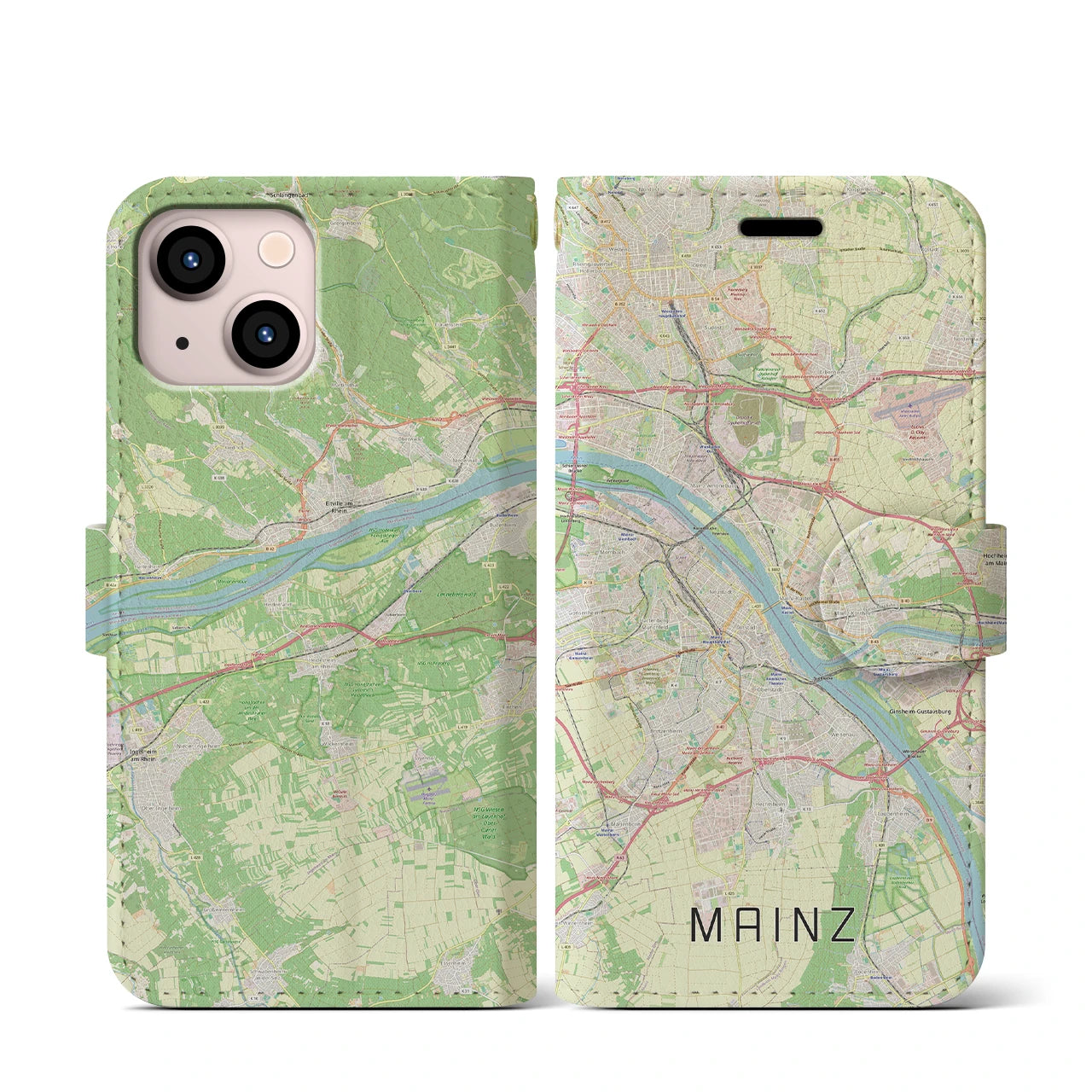 【マインツ(ドイツ)】地図柄iPhoneケース(手帳タイプ)