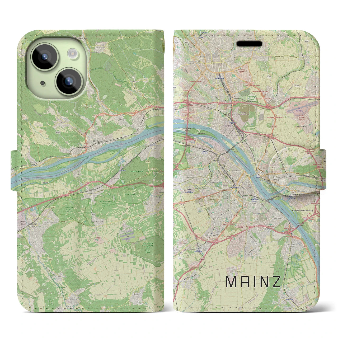 【マインツ(ドイツ)】地図柄iPhoneケース(手帳タイプ)