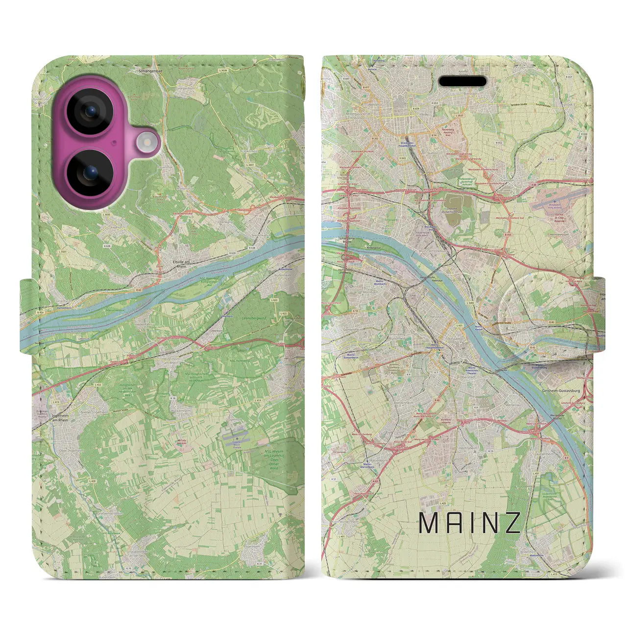 【マインツ(ドイツ)】地図柄iPhoneケース(手帳タイプ)
