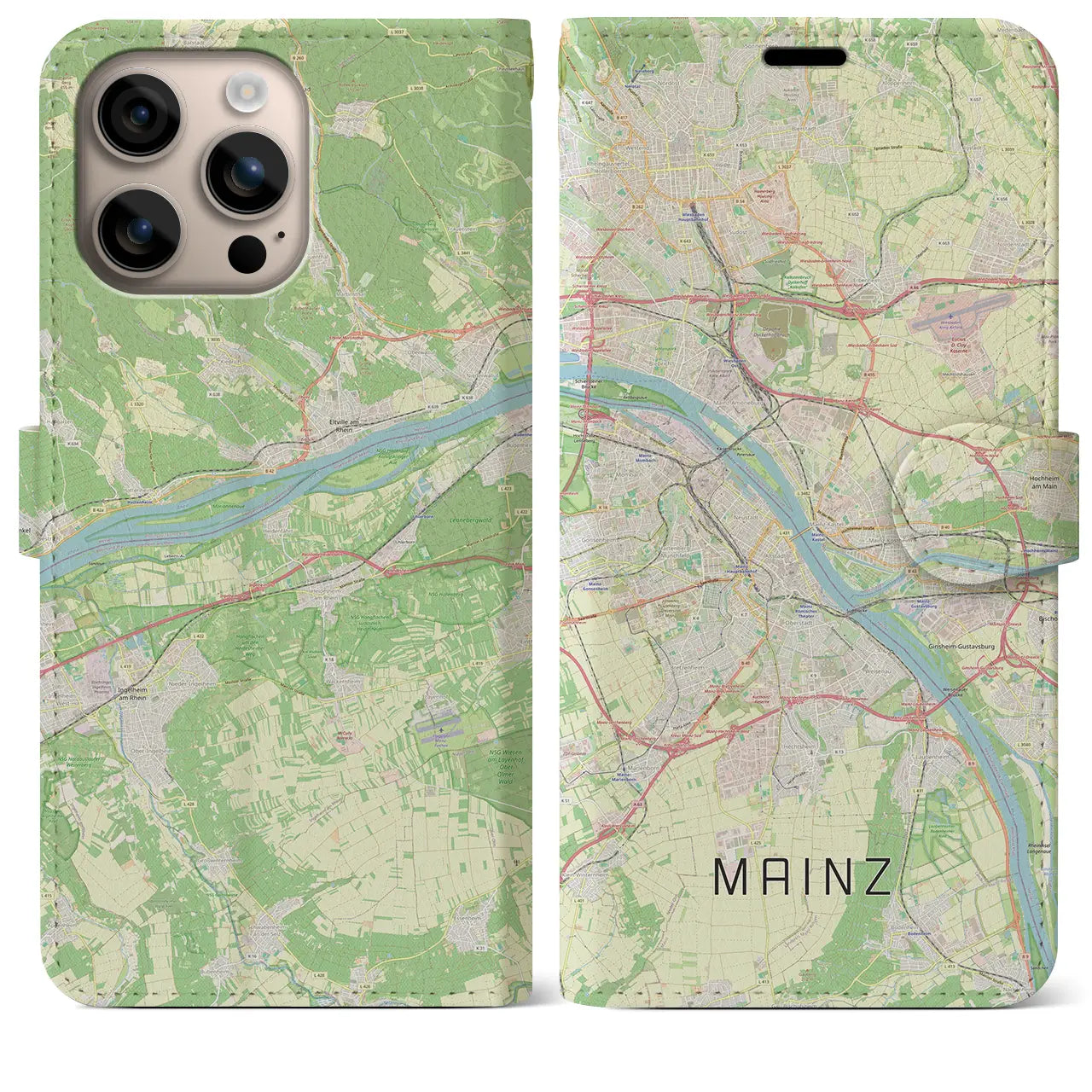 【マインツ(ドイツ)】地図柄iPhoneケース(手帳タイプ)