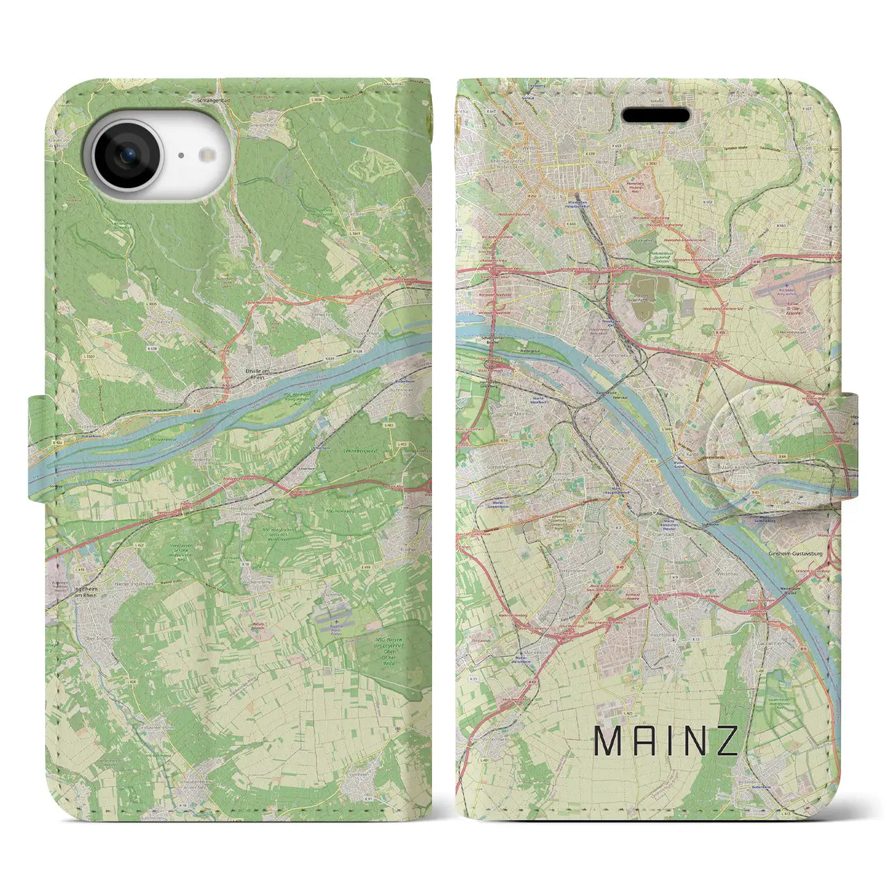 【マインツ(ドイツ)】地図柄iPhoneケース(手帳タイプ)