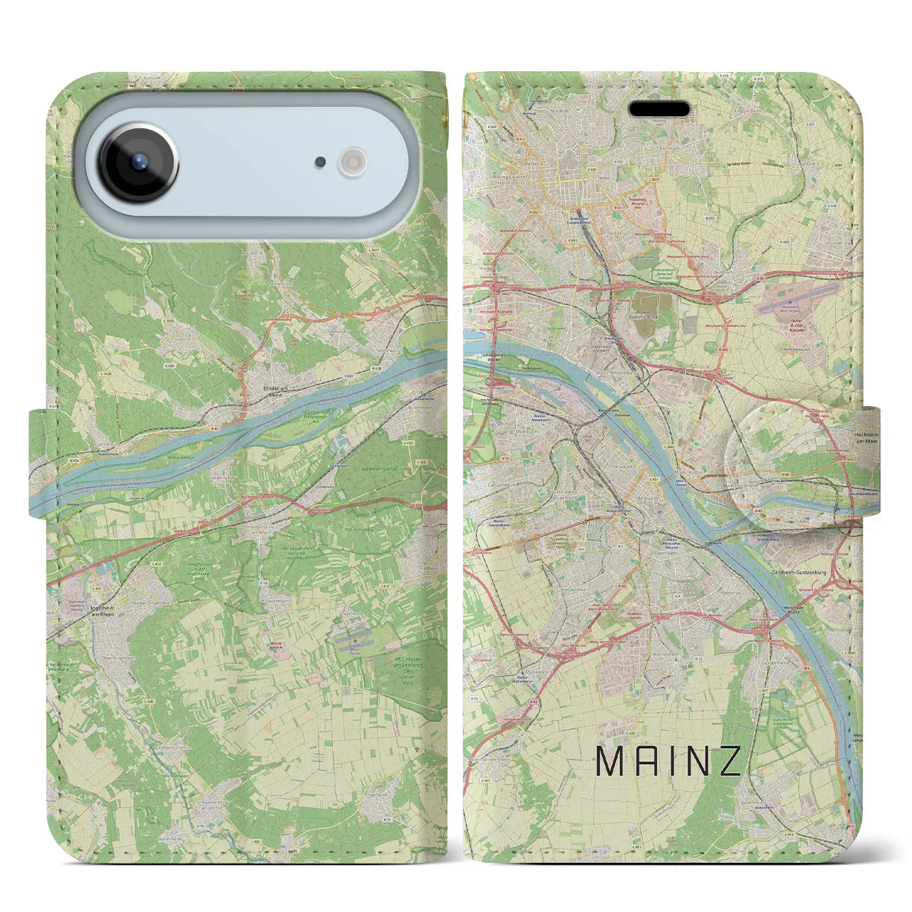 【マインツ(ドイツ)】地図柄iPhoneケース(手帳タイプ)