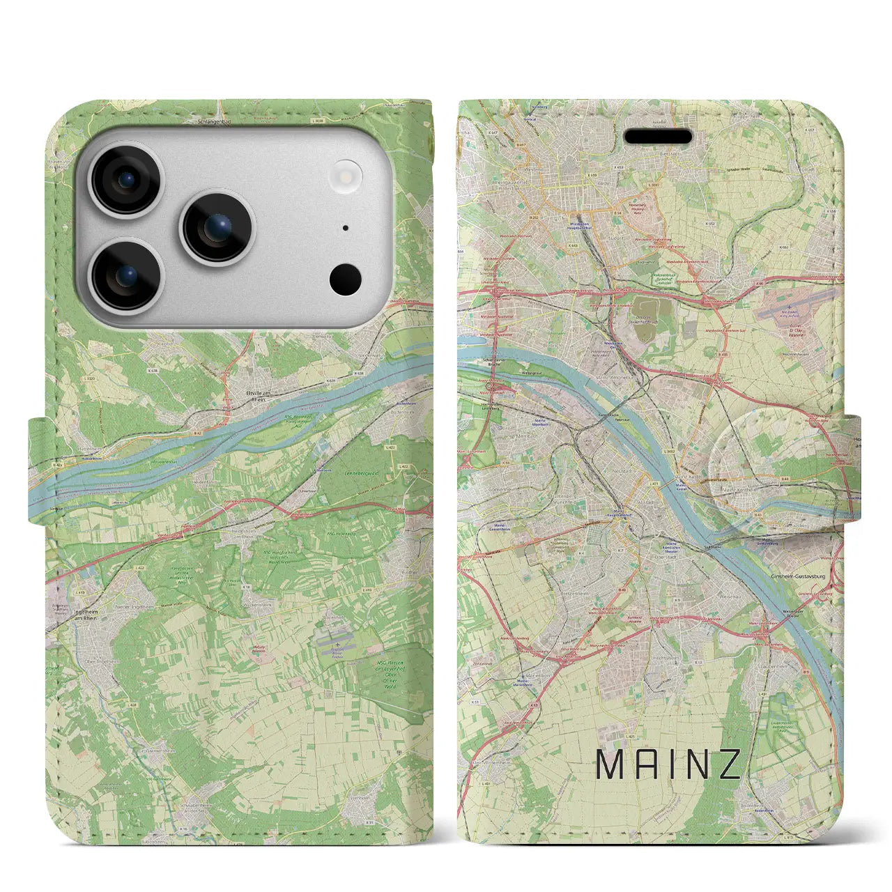 【マインツ(ドイツ)】地図柄iPhoneケース(手帳タイプ)