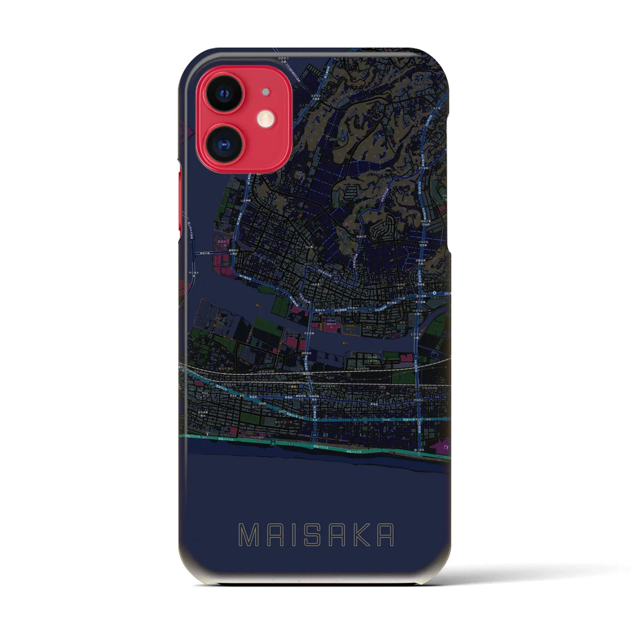【舞阪(静岡県)】地図柄iPhoneケース(バックカバータイプ)