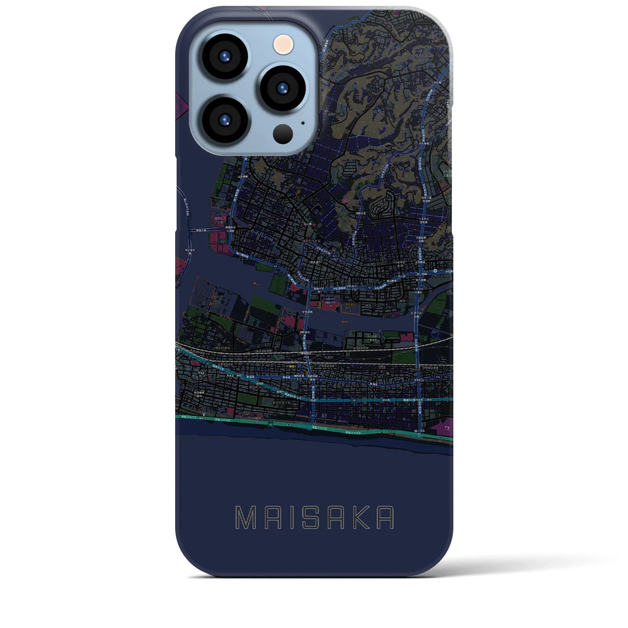 【舞阪(静岡県)】地図柄iPhoneケース(バックカバータイプ)