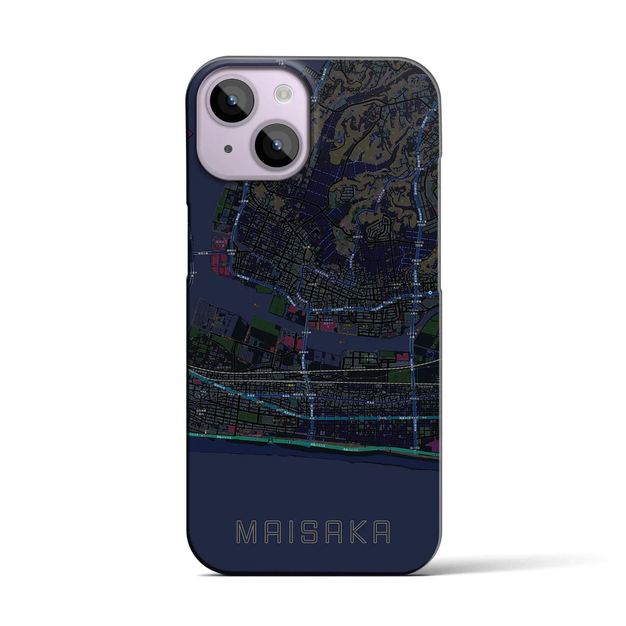 【舞阪(静岡県)】地図柄iPhoneケース(バックカバータイプ)
