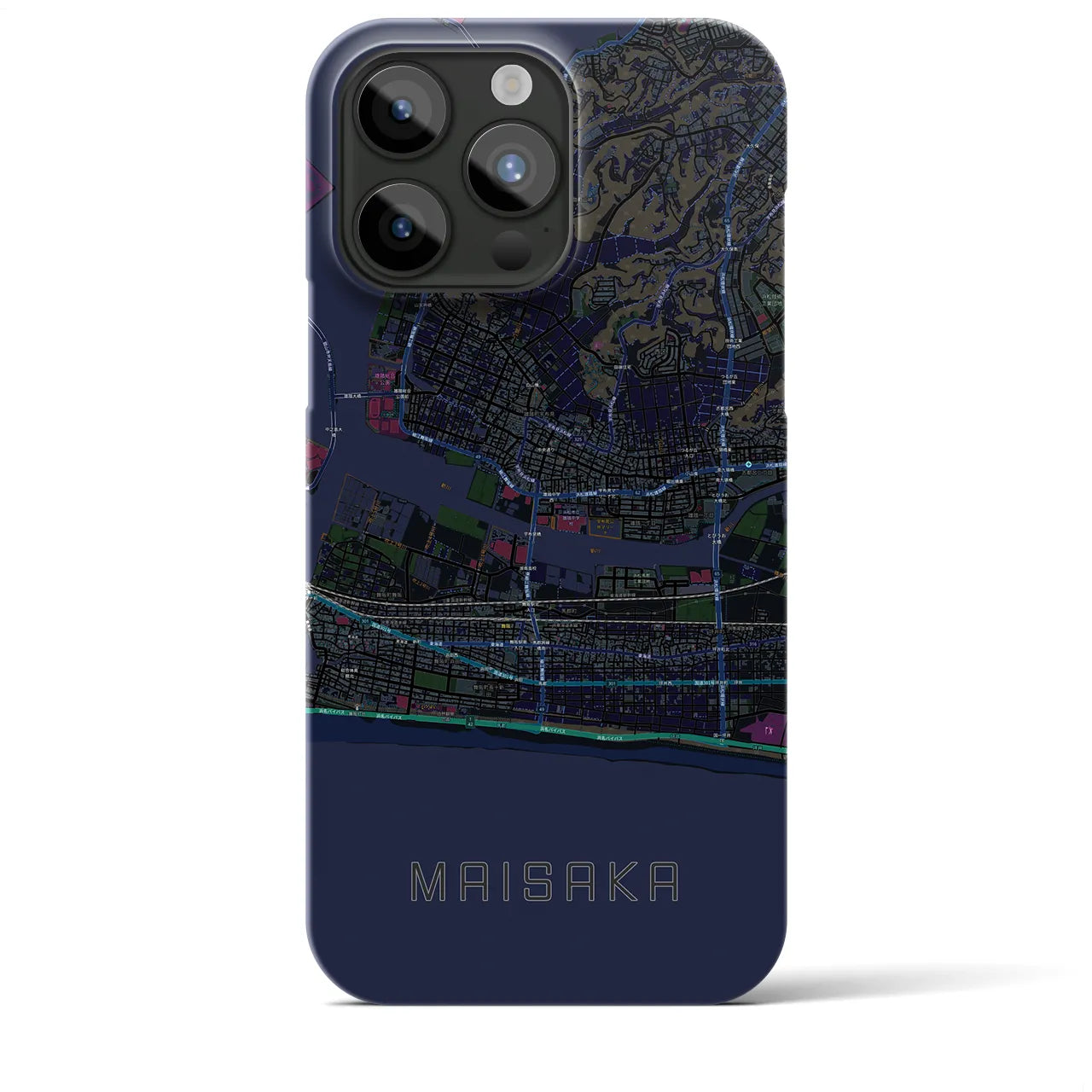 【舞阪(静岡県)】地図柄iPhoneケース(バックカバータイプ)