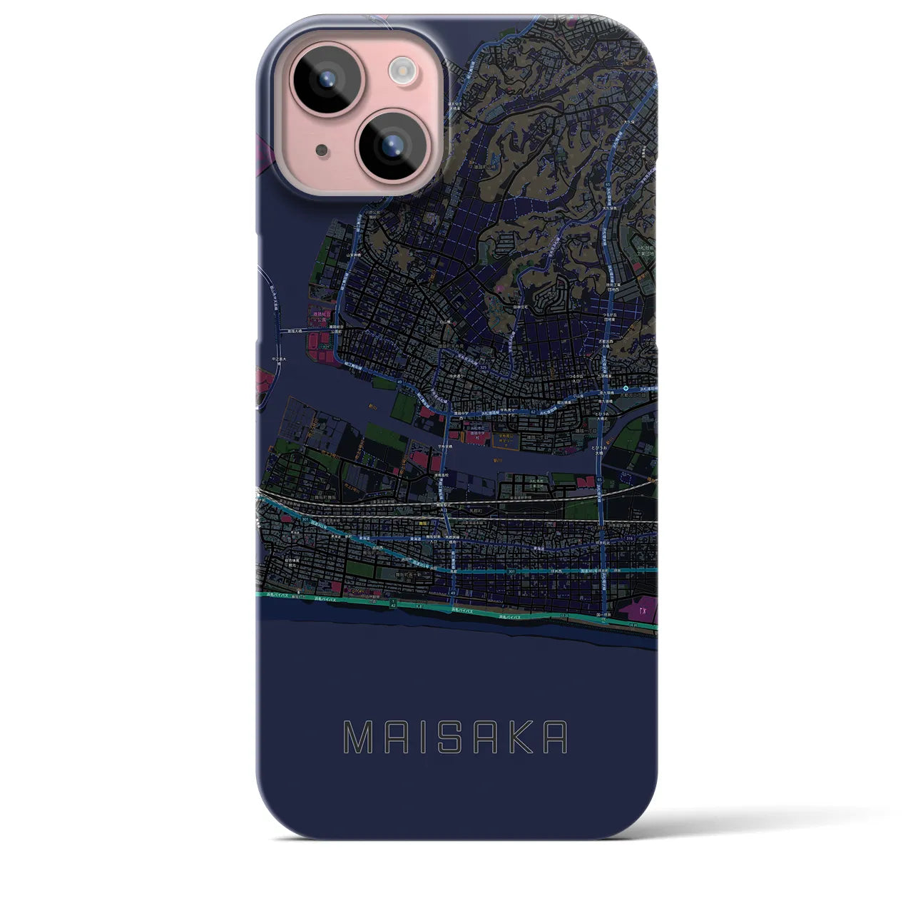【舞阪(静岡県)】地図柄iPhoneケース(バックカバータイプ)