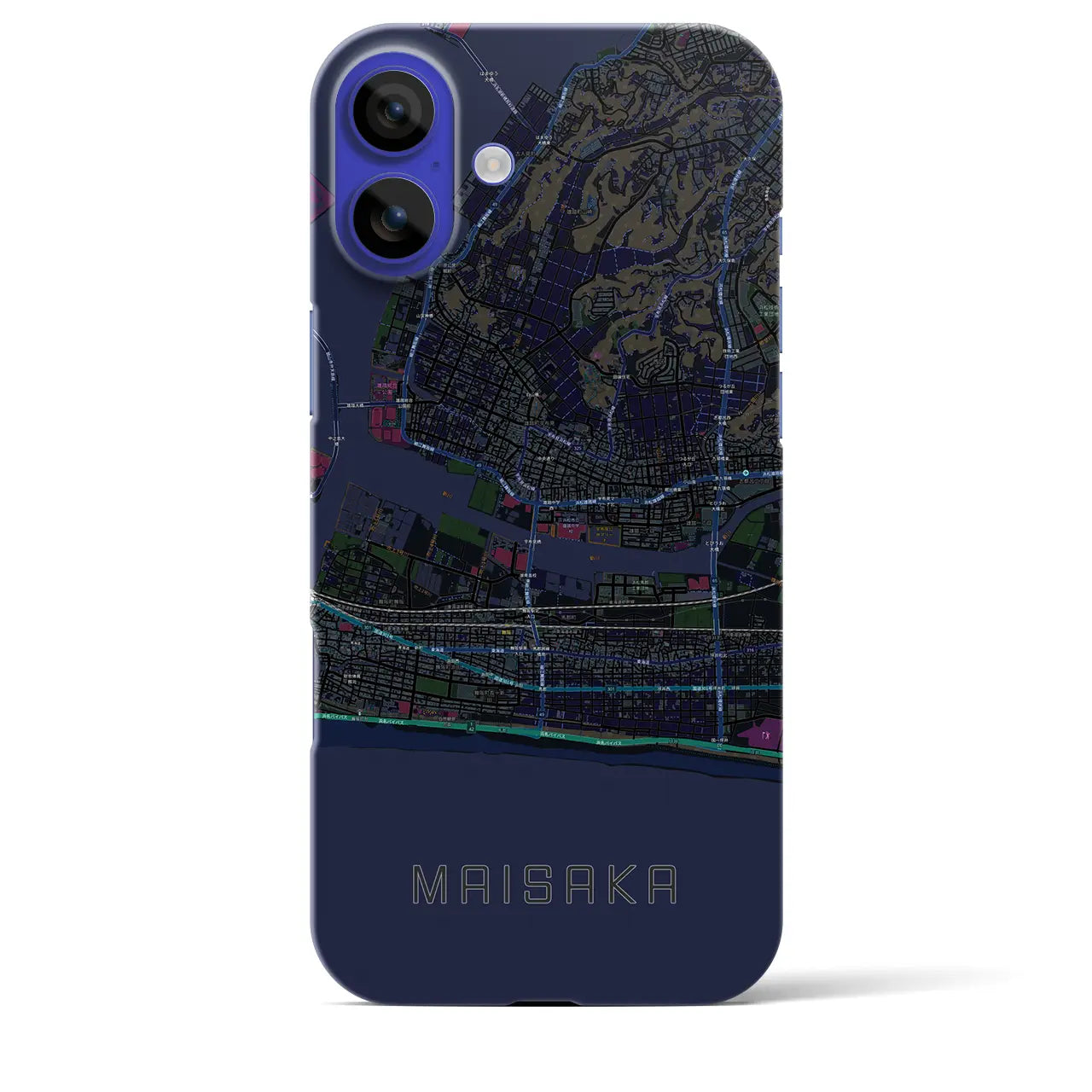 【舞阪(静岡県)】地図柄iPhoneケース(バックカバータイプ)