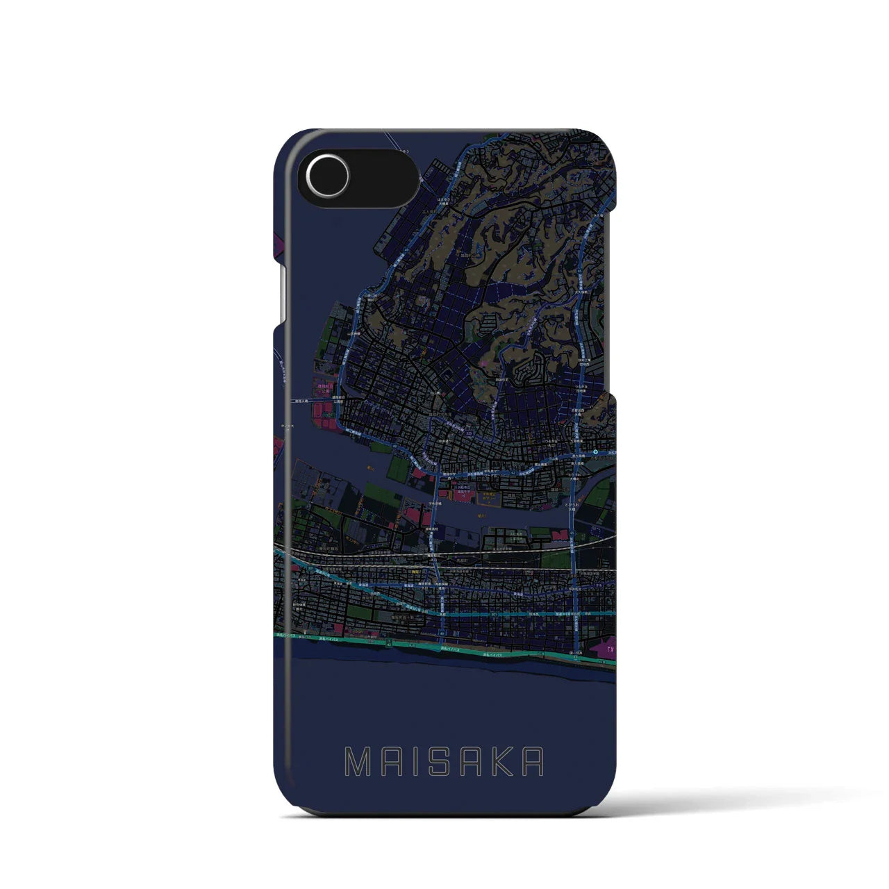 【舞阪(静岡県)】地図柄iPhoneケース(バックカバータイプ)