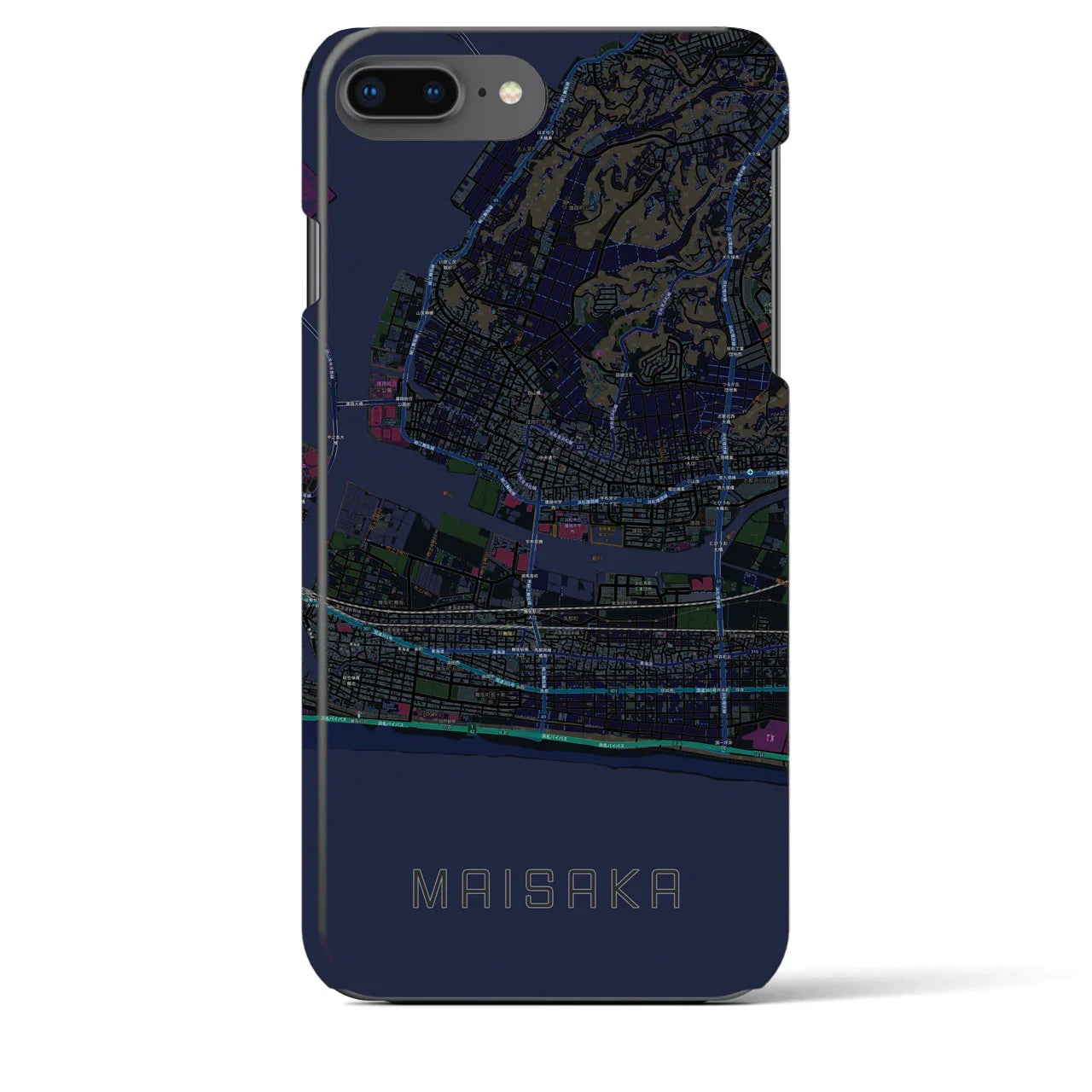 【舞阪(静岡県)】地図柄iPhoneケース(バックカバータイプ)