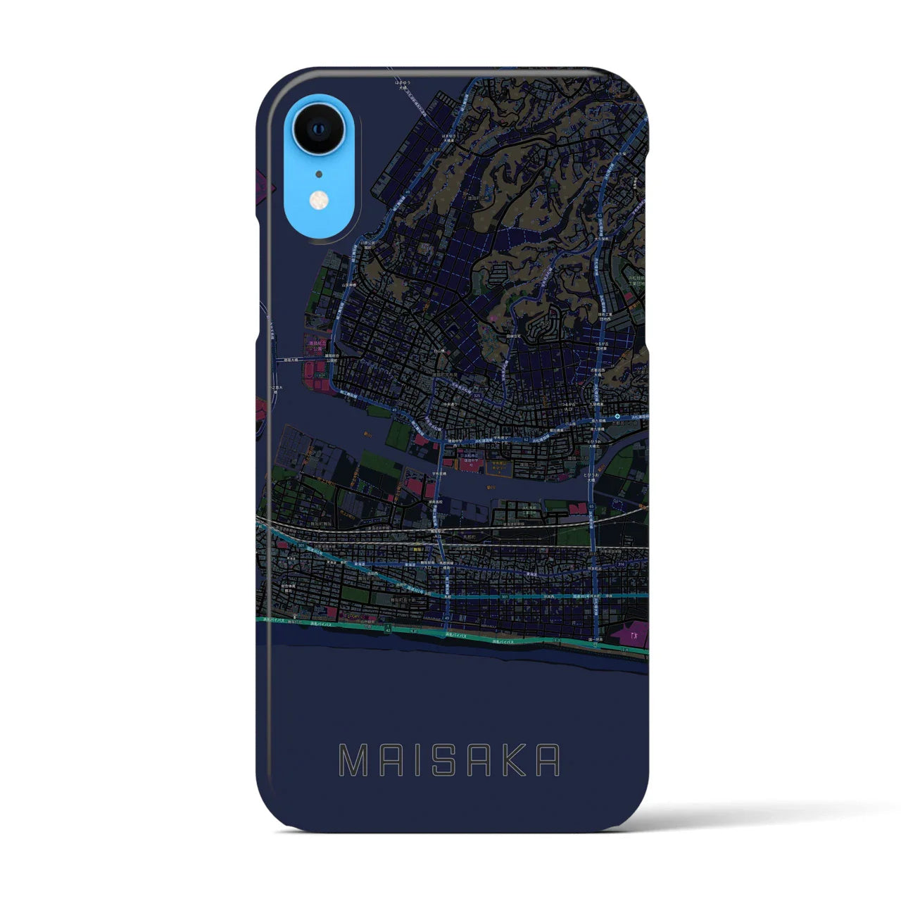 【舞阪(静岡県)】地図柄iPhoneケース(バックカバータイプ)
