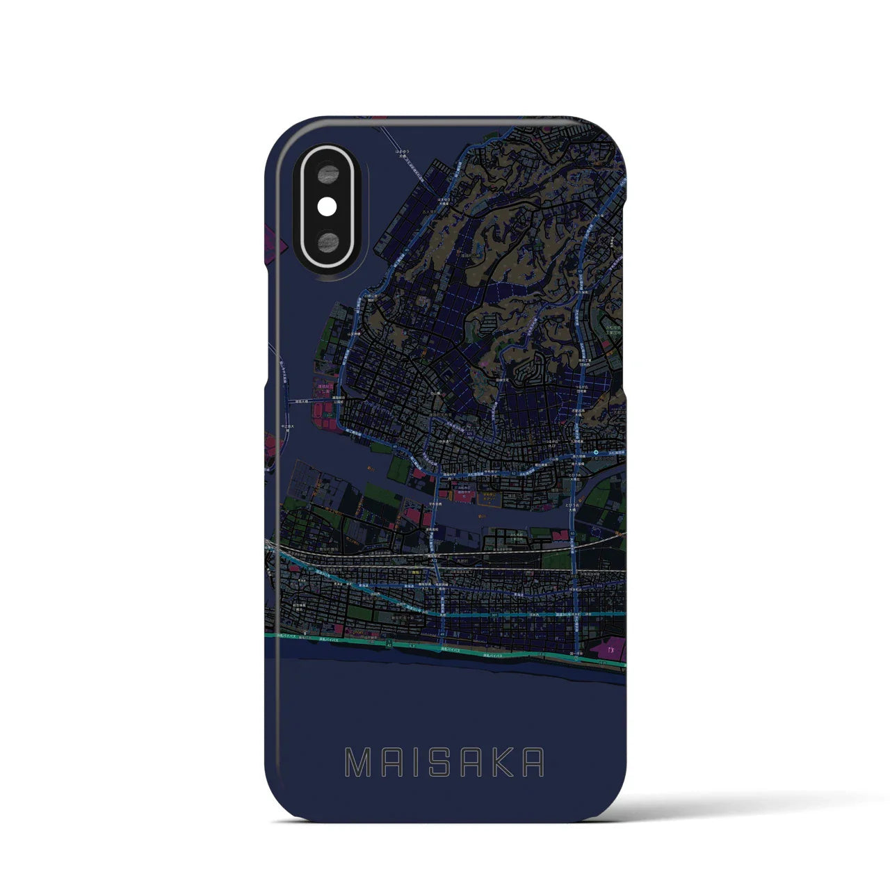 【舞阪(静岡県)】地図柄iPhoneケース(バックカバータイプ)