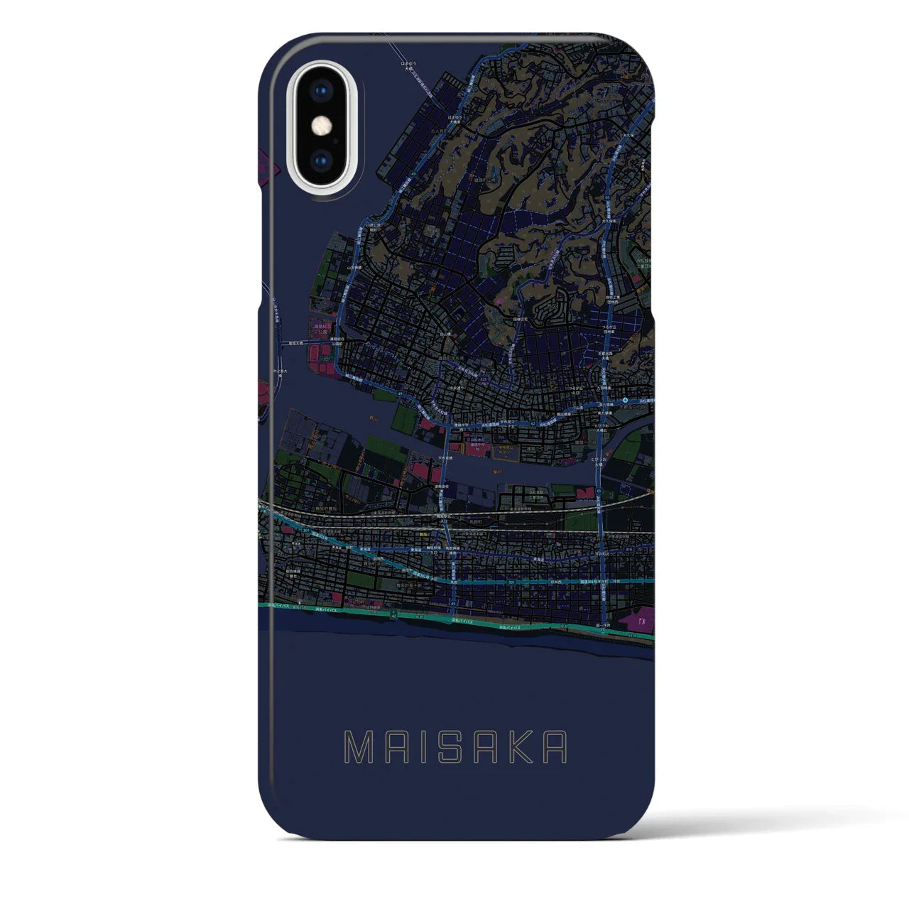 【舞阪(静岡県)】地図柄iPhoneケース(バックカバータイプ)