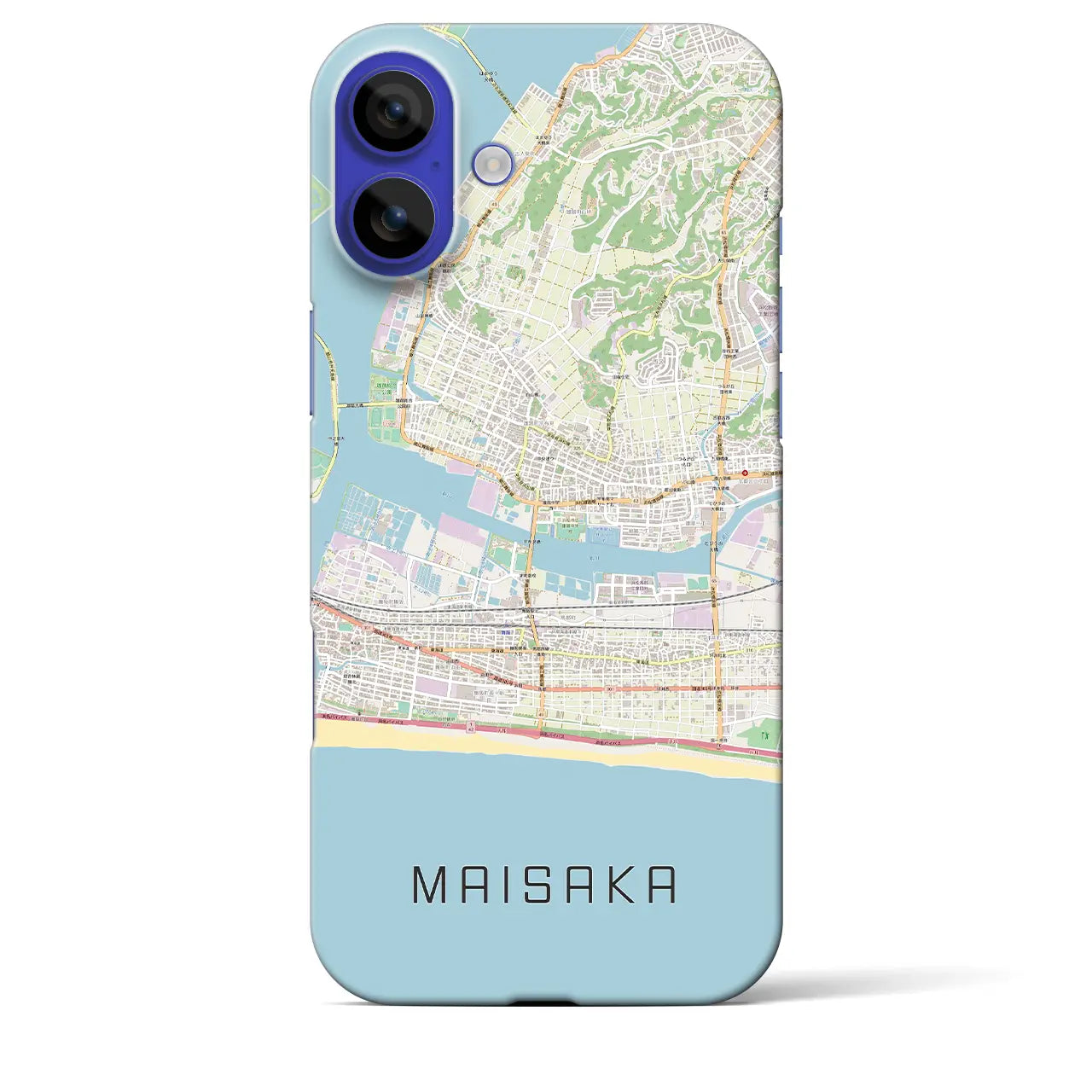 【舞阪(静岡県)】地図柄iPhoneケース(バックカバータイプ)ナチュラル・iPhone 16 Pro Max 用