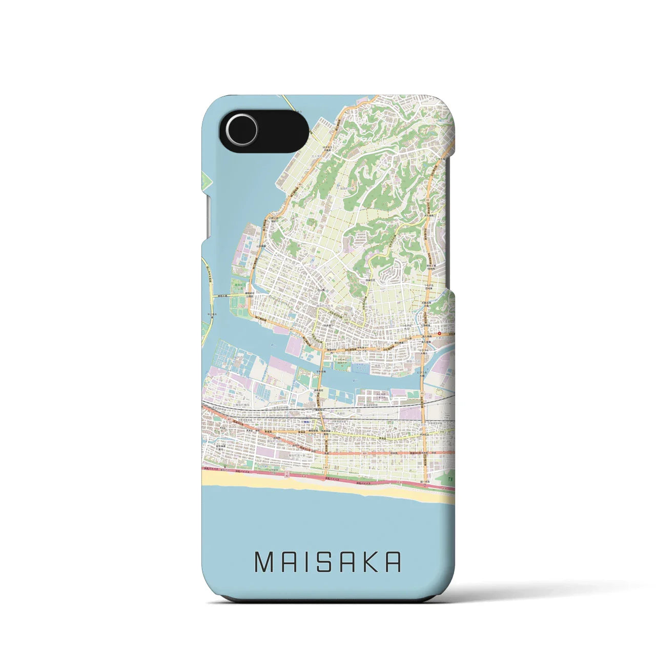 【舞阪(静岡県)】地図柄iPhoneケース(バックカバータイプ)