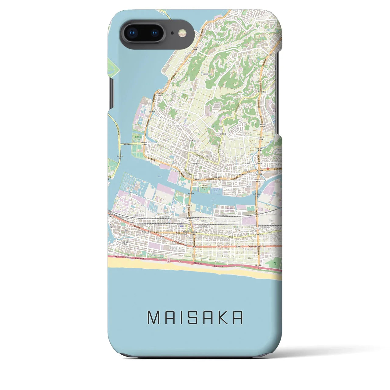 【舞阪(静岡県)】地図柄iPhoneケース(バックカバータイプ)