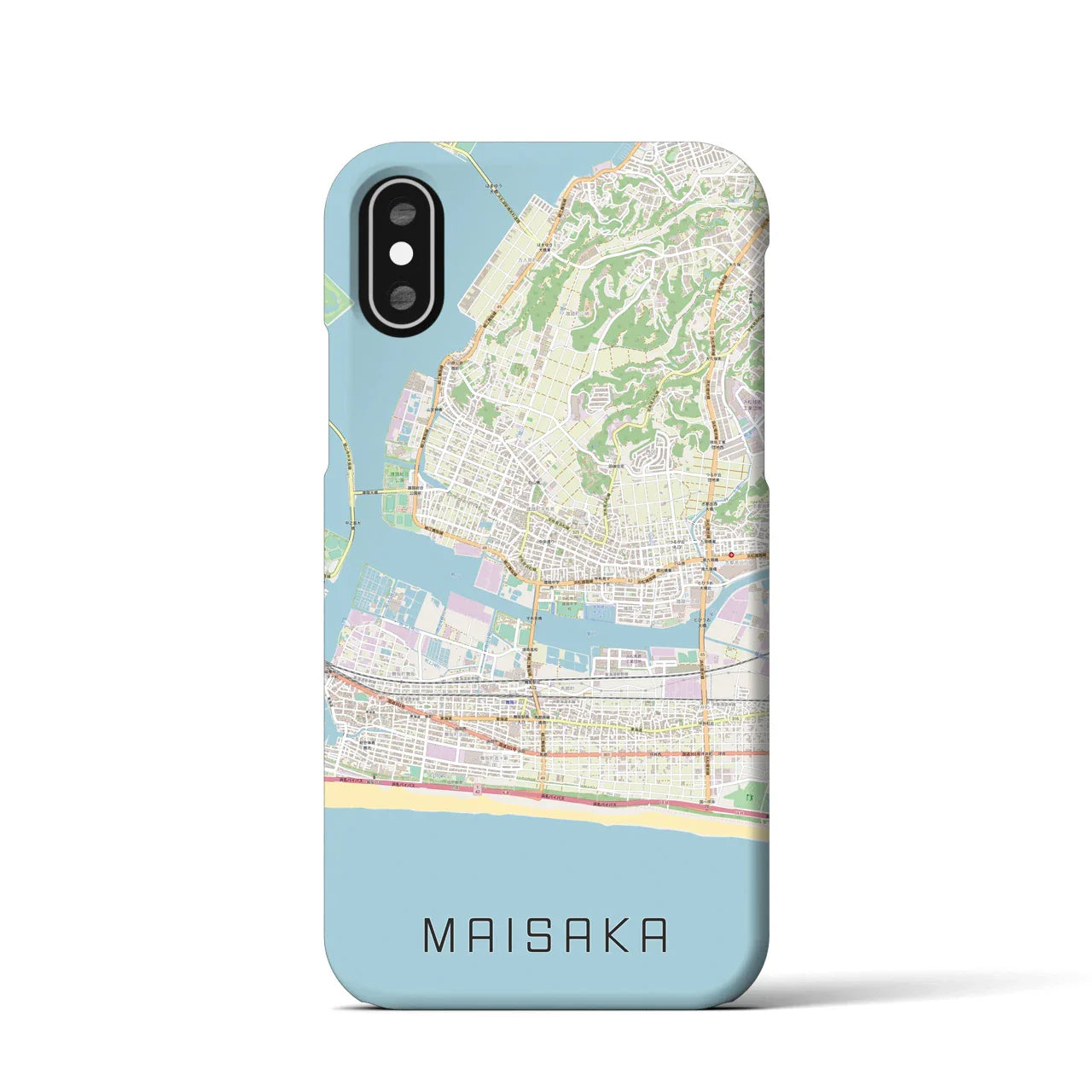 【舞阪(静岡県)】地図柄iPhoneケース(バックカバータイプ)