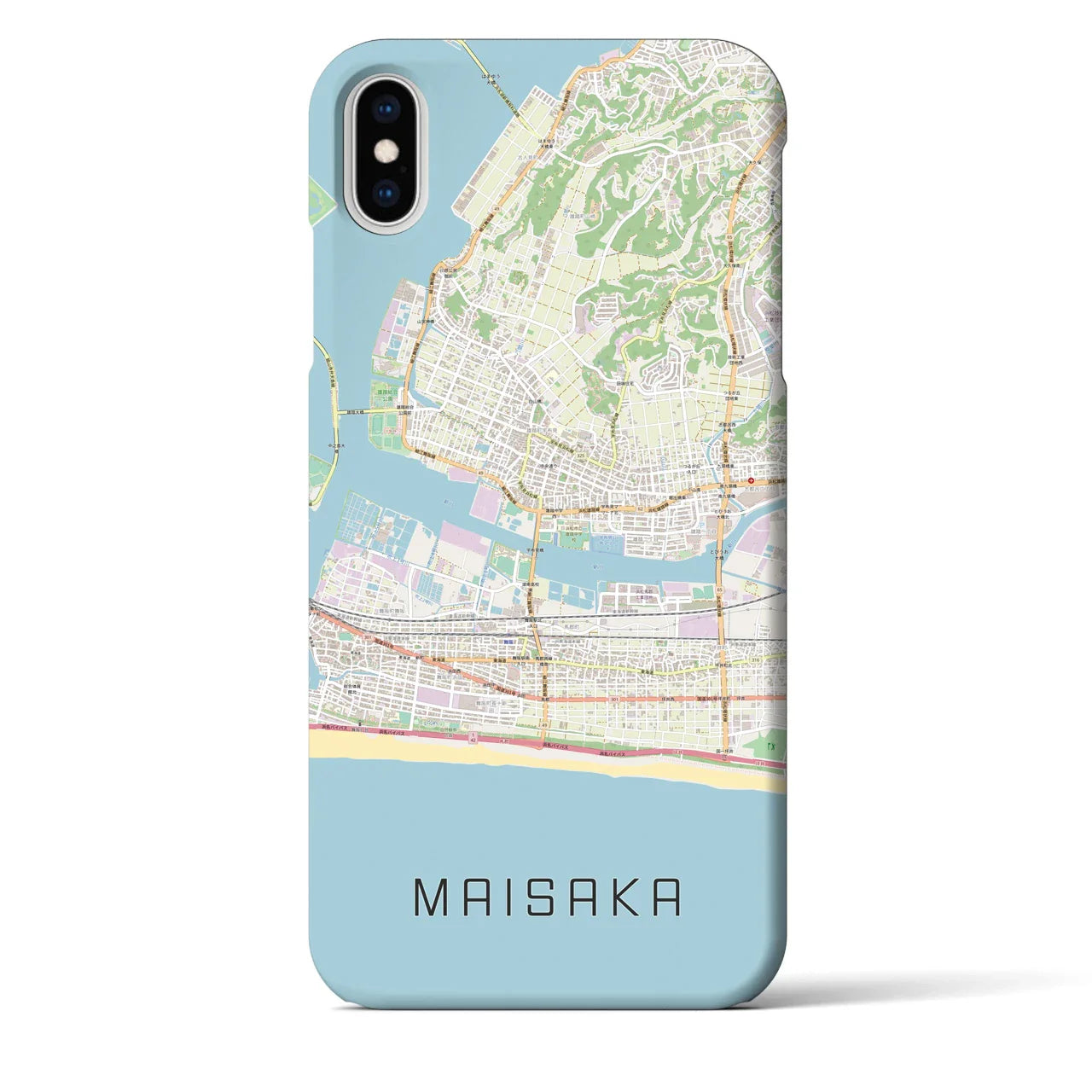 【舞阪(静岡県)】地図柄iPhoneケース(バックカバータイプ)