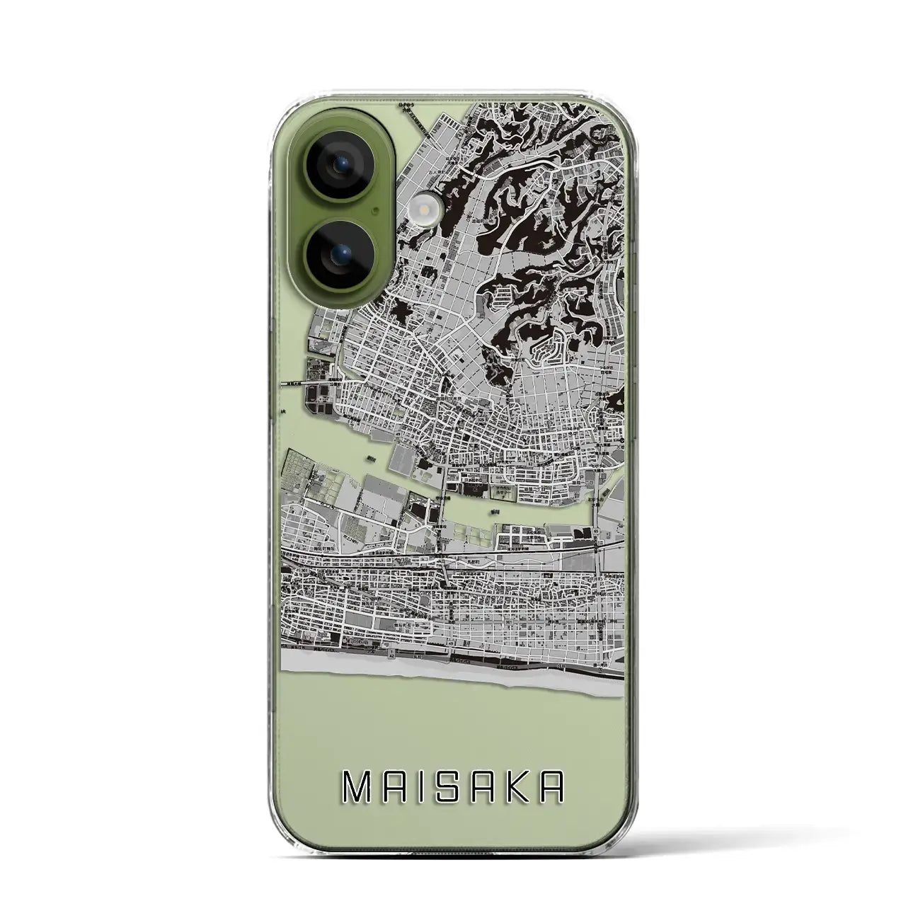 【舞阪(静岡県)】地図柄iPhoneケース(クリアタイプ)モノトーン・iPhone 17 Pro Max 用