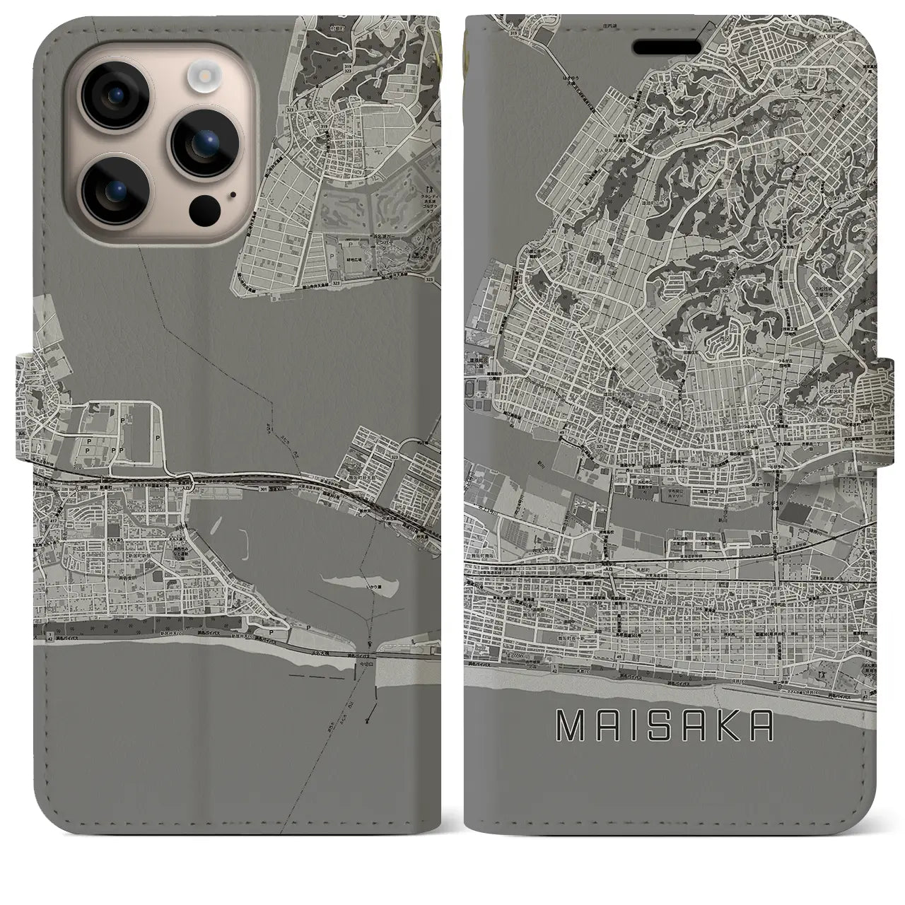 【舞阪(静岡県)】地図柄iPhoneケース(手帳タイプ)